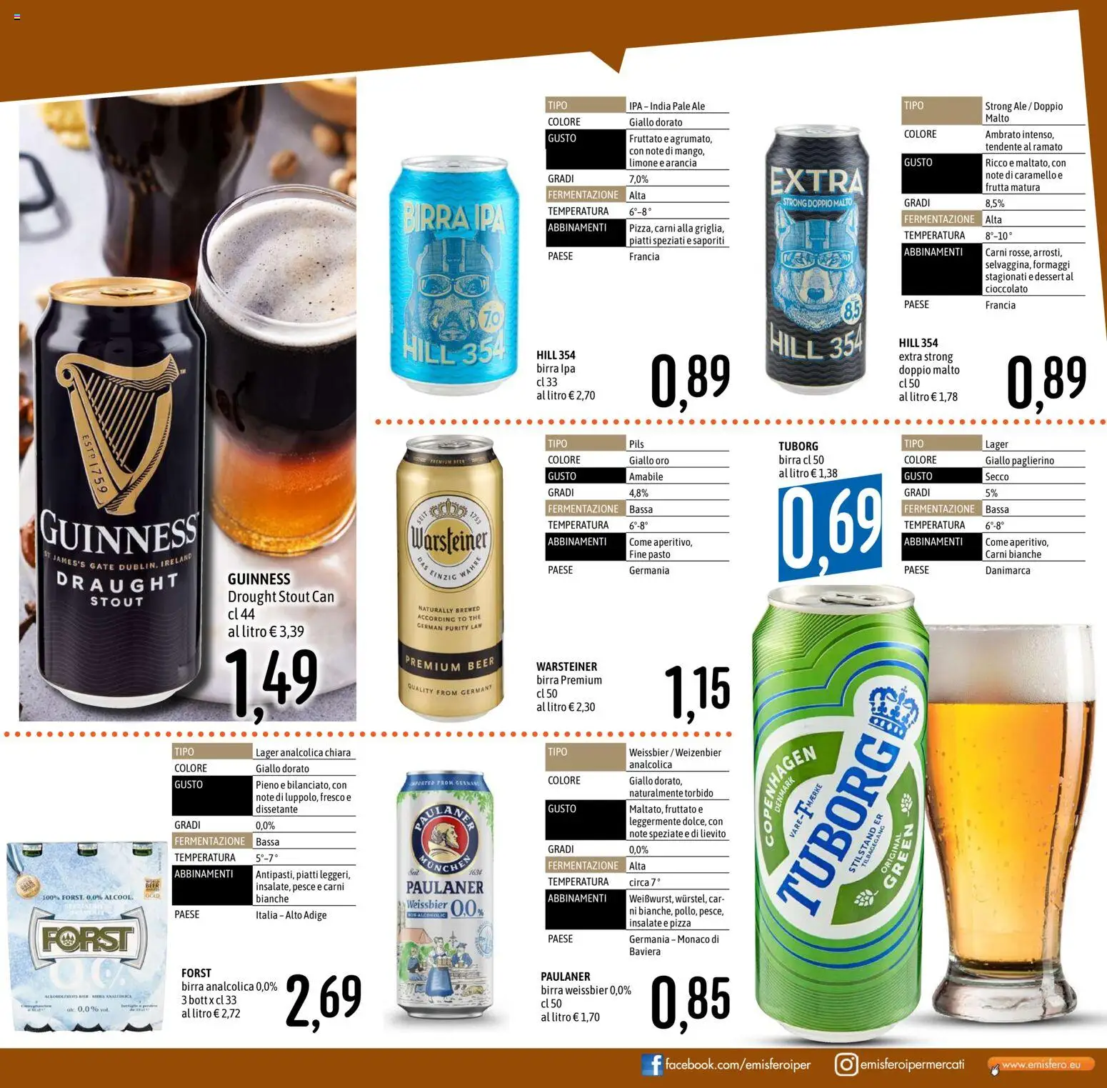 Volantino Emisfero del 10/09/2026 | Pagina: 21 | Prodotti: Birra, Limone, The, Arancia