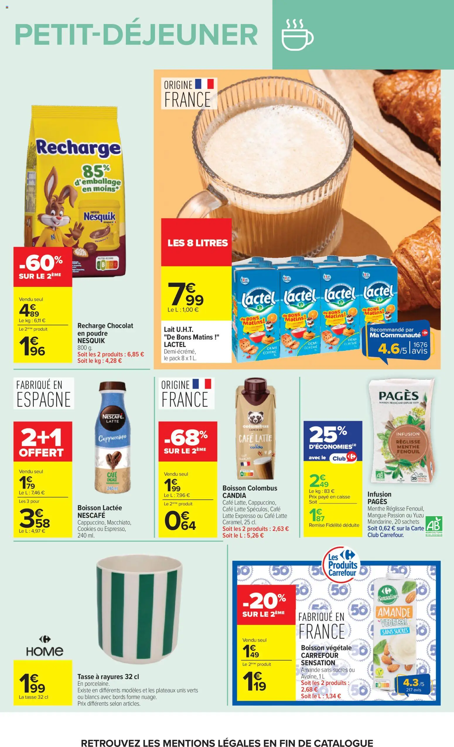 {H1} | Page: 12 | Produits: Amande, Menthe, Chocolat en poudre, Lait