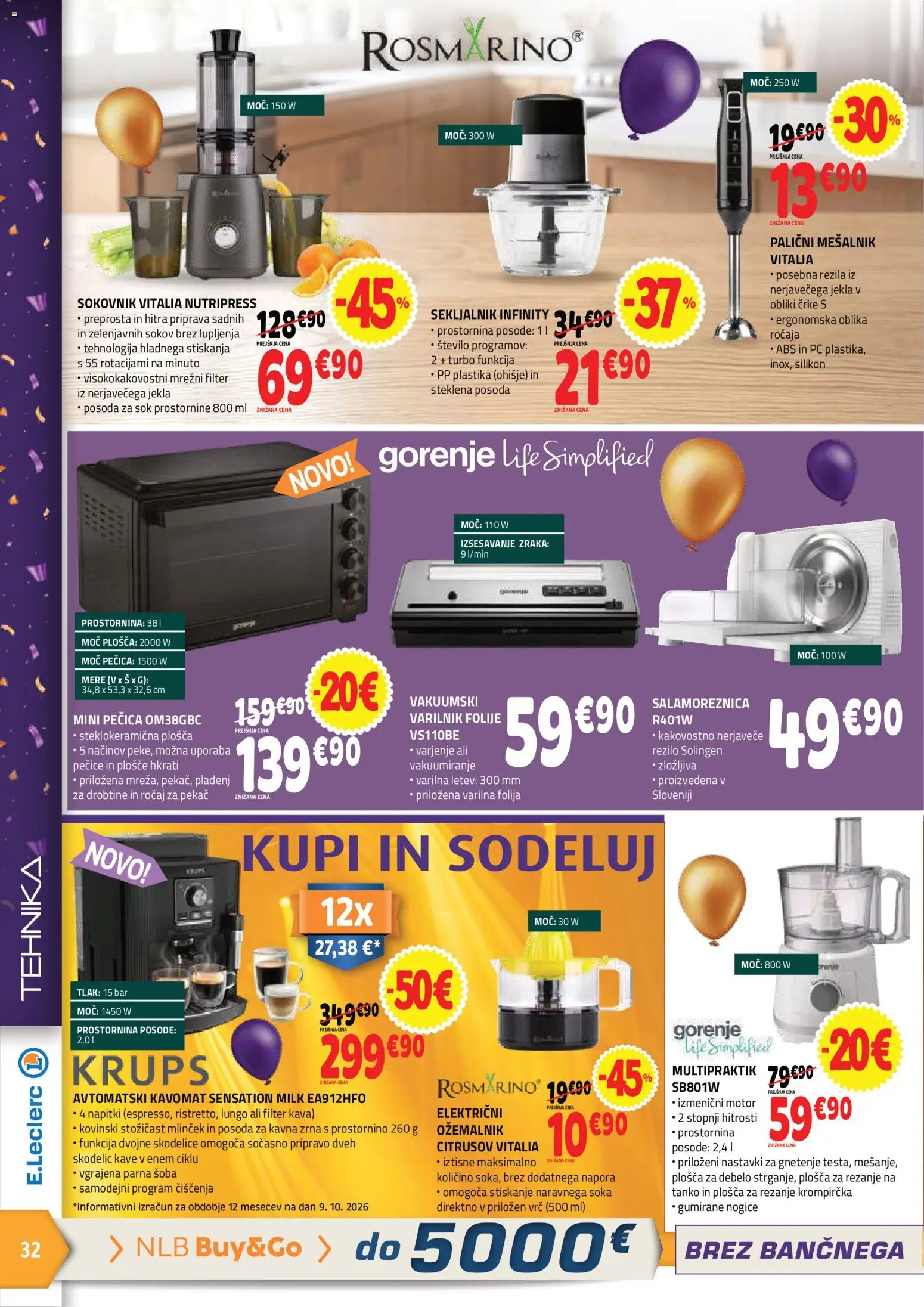 Novi E.leclerc katalog ponudbe – veljaven od 21.10.2026 | Stran: 4 | Izdelki: Mesalnik, Letev, Silikon, Mini pečica