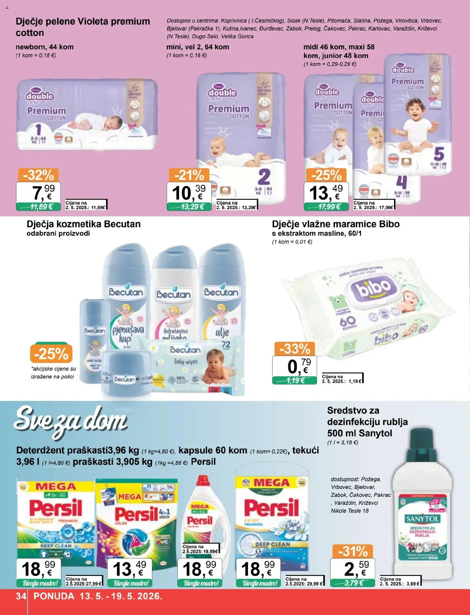 KTC katalog | vrijedi od 13.05.2026 | Stranica: 34 | Proizvodi: Vlažne maramice, Ulje, Deterdžent, Violeta