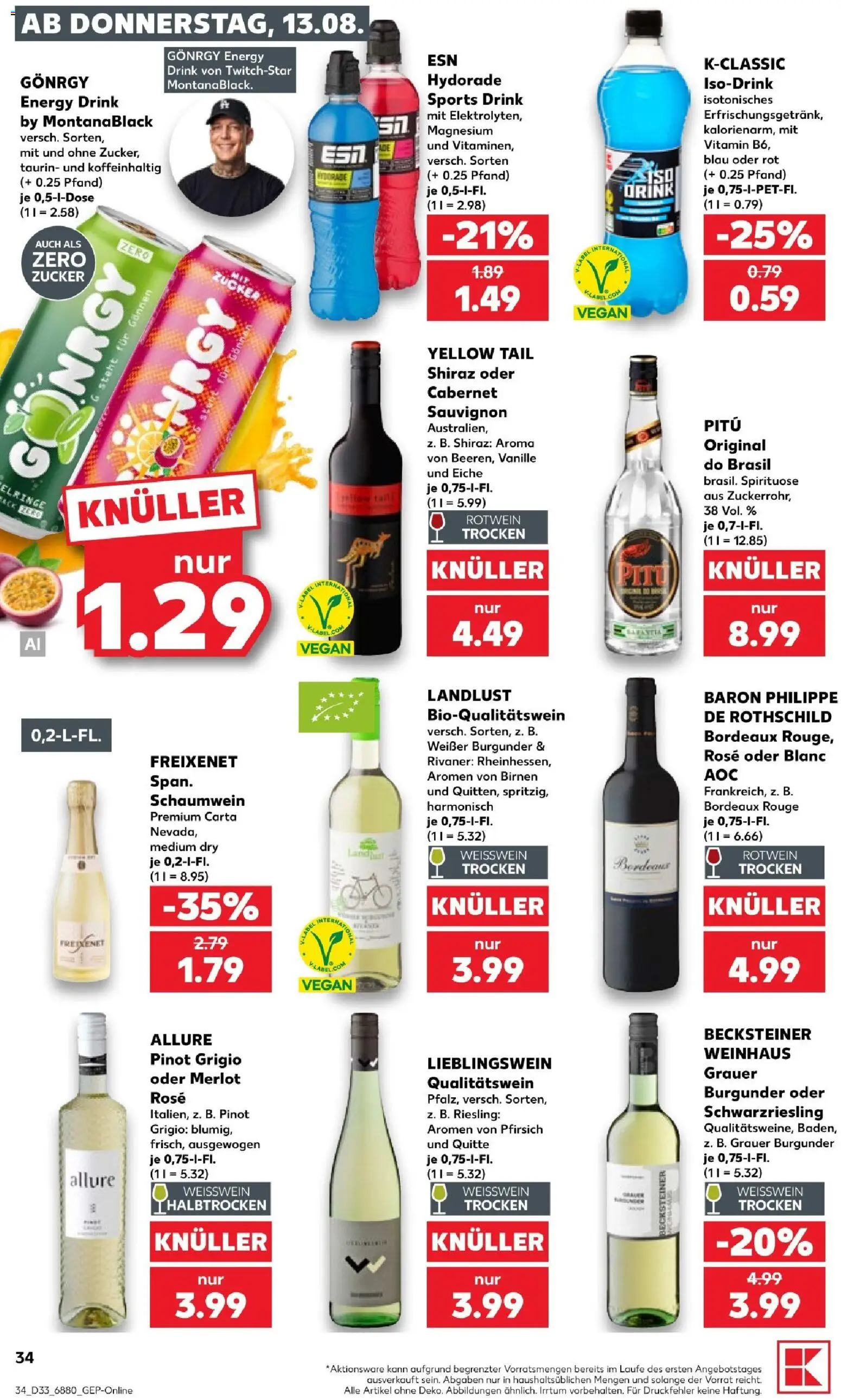 Kaufland Prospekt Völklingen – gültig ab 13.08.2026 | Seite: 34 | Produkte: Merlot, Rouge, Vanille, Pfirsich