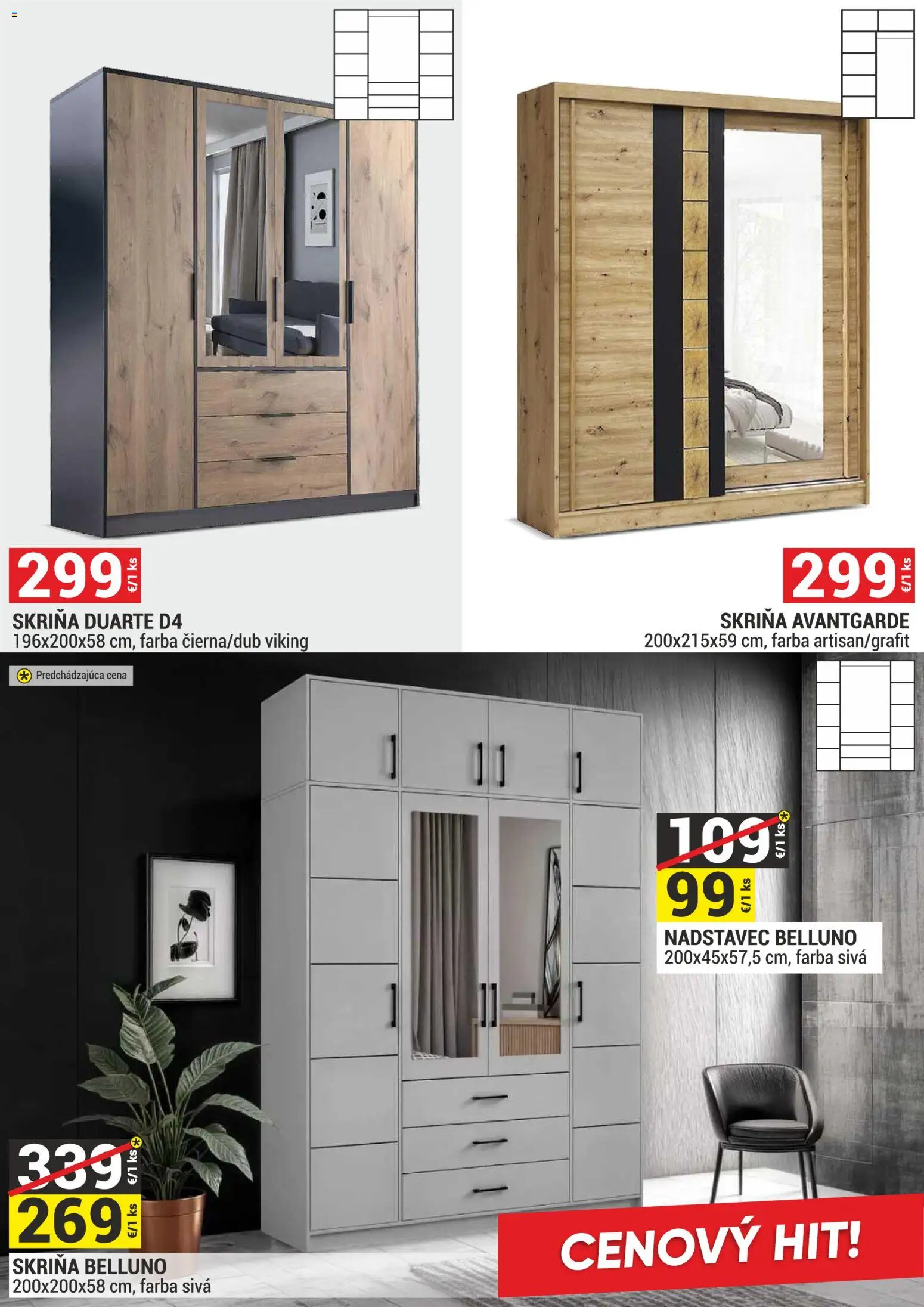 Nové Merkury Market akcie – leták je platný od 01.08.2026 | Strana: 31 | Produkty: Skriňa