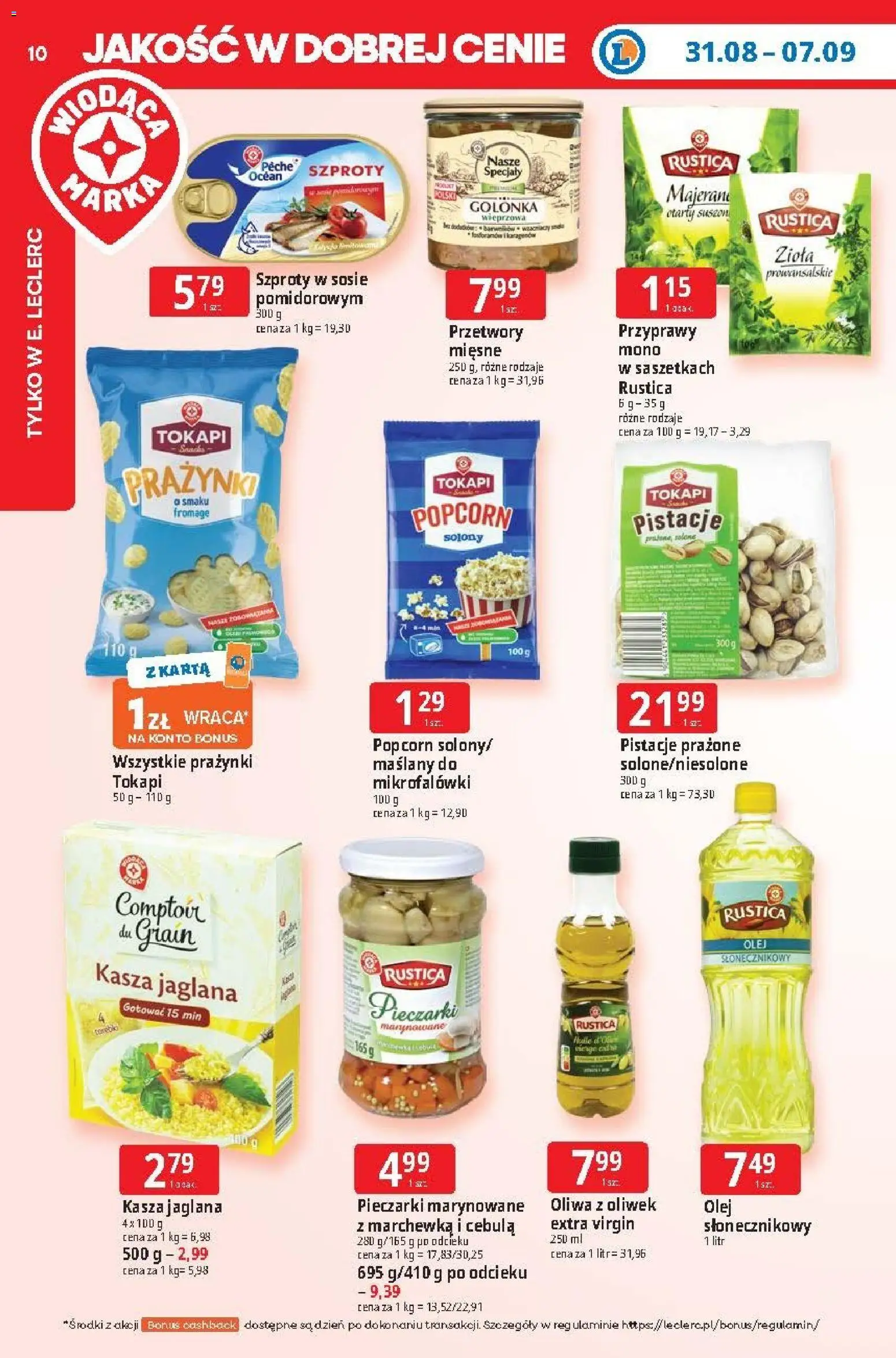 E.Leclerc gazetka od 31.08.2026 | Strona: 10 | Produkty: Karta, Specjały, Golonka wieprzowa, Popcorn