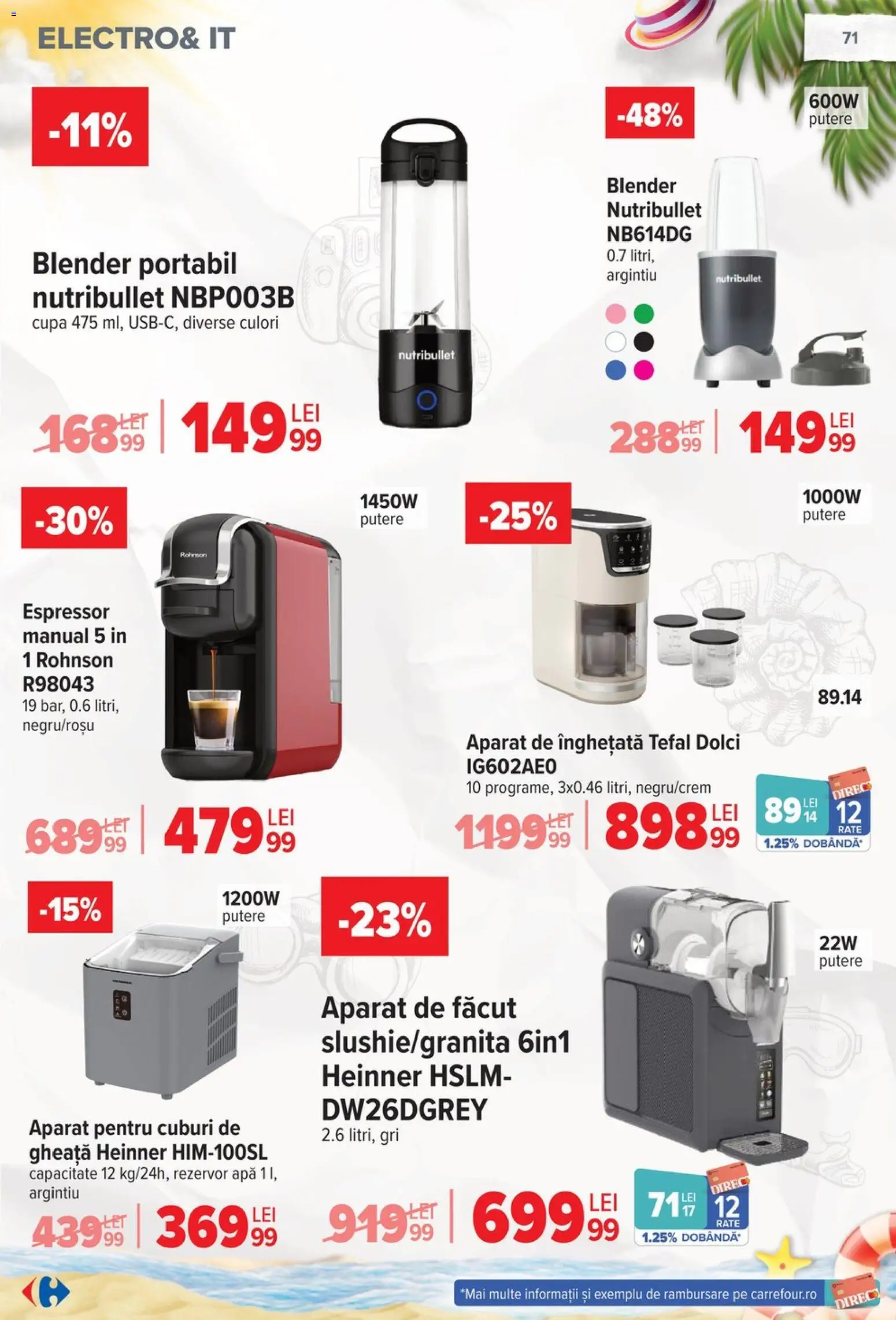 Noul catalog Carrefour – valabil de la 17.06.2026 | Pagină: 72 | Produse: Espressor, Blender, Înghețată, Apă