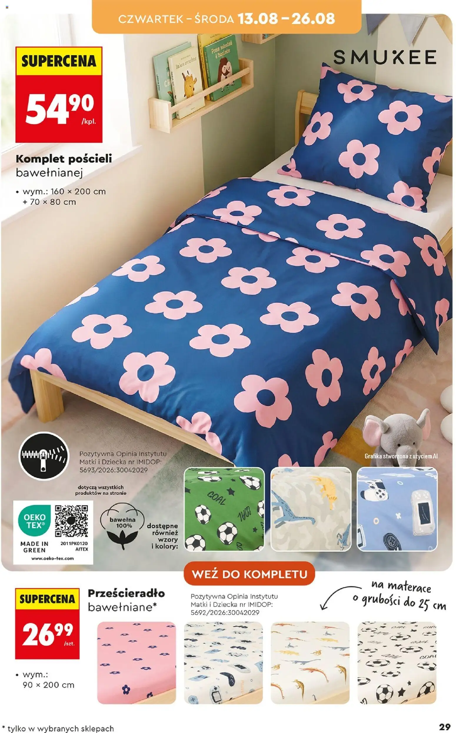 Biedronka gazetka - Hity i inspiracje od 10.08.2026 | Strona: 29 | Produkty: Pościel, Prześcieradło, Pościel bawełniana