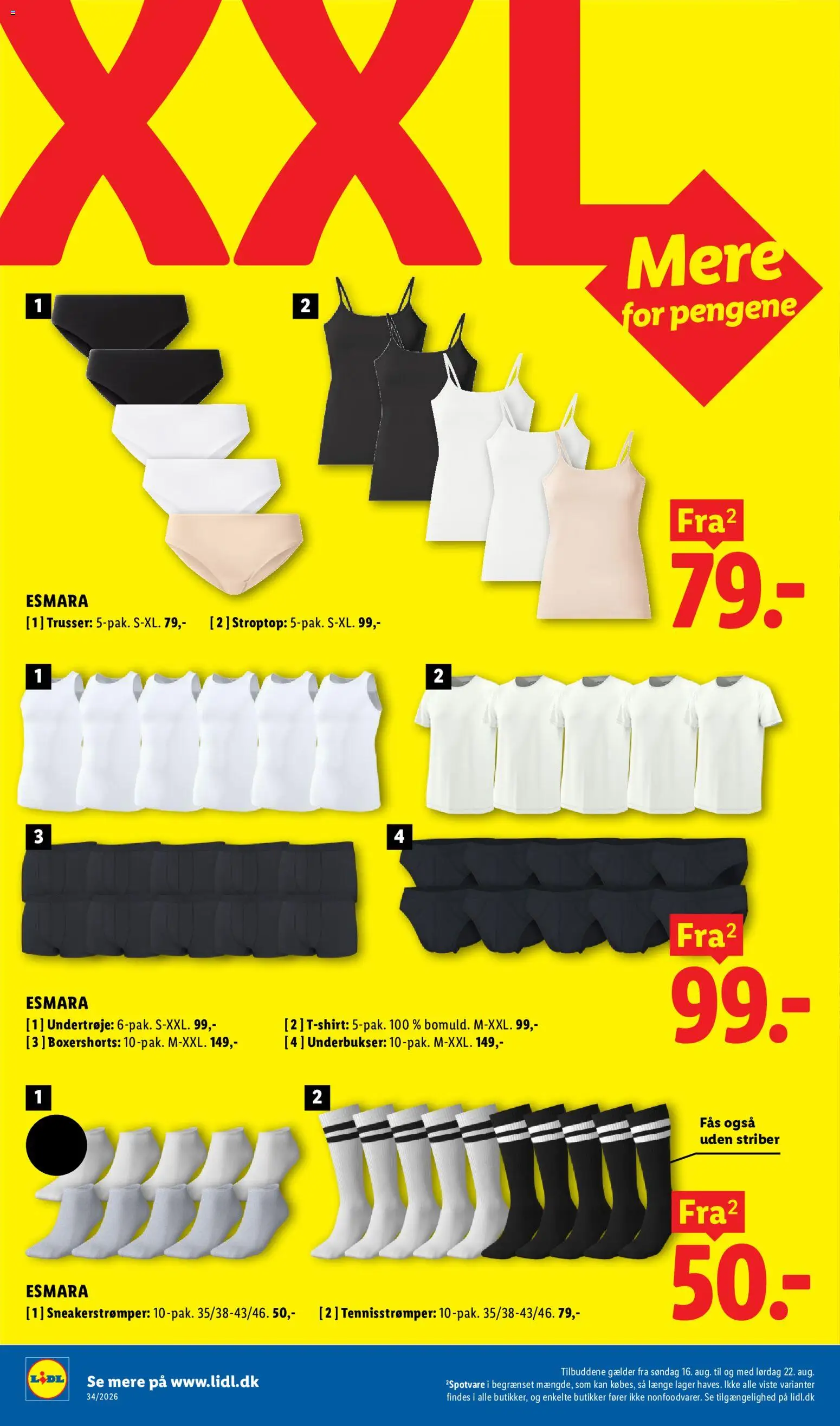 Lidl tilbudsavis – gyldig fra 16/08/2026 | Side: 21 | Produkter: T-shirt, Trusser, Søm, Underbukser