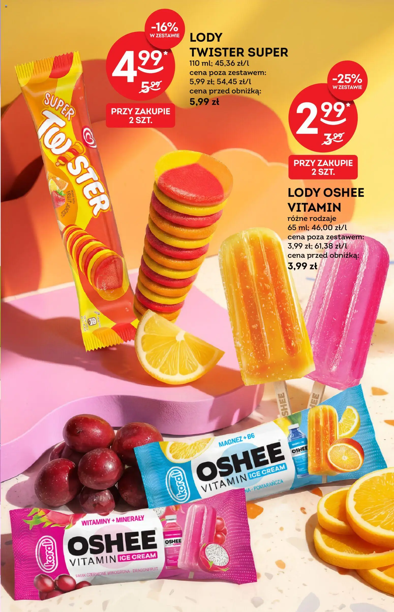 Żabka gazetka - Katalog lodowy od 10.08.2026 | Strona: 7 | Produkty: Winogrona, Lody twister, Oshee, Lody