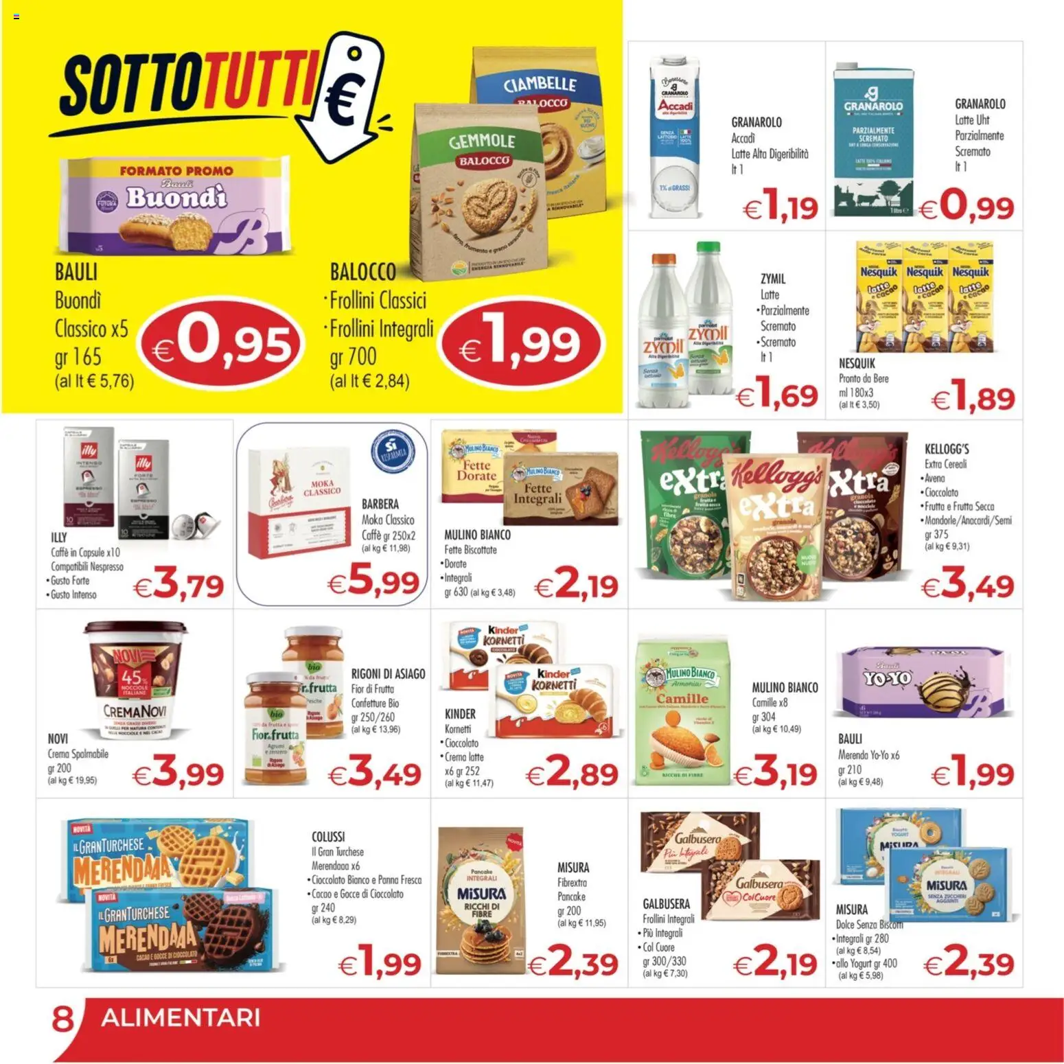 Volantino MerSi Supermercati del 01/07/2026 | Pagina: 8 | Prodotti: Crema, Nocciole, Fette biscottate, Frollini