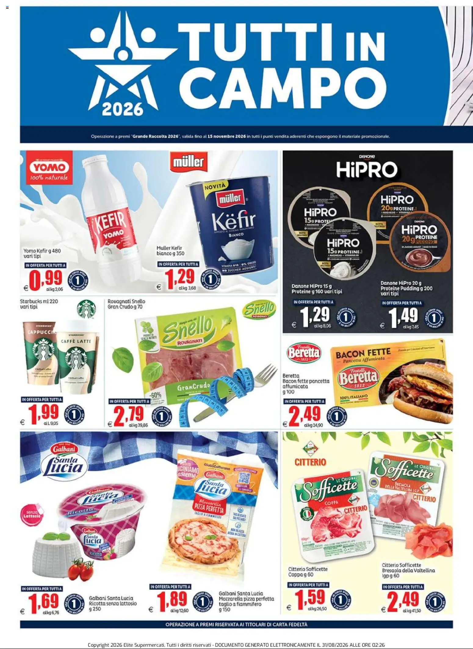 Volantino Elite Supermercati del 31/08/2026 | Pagina: 8 | Prodotti: Pizza, Mozzarella, Taglio, Ricotta
