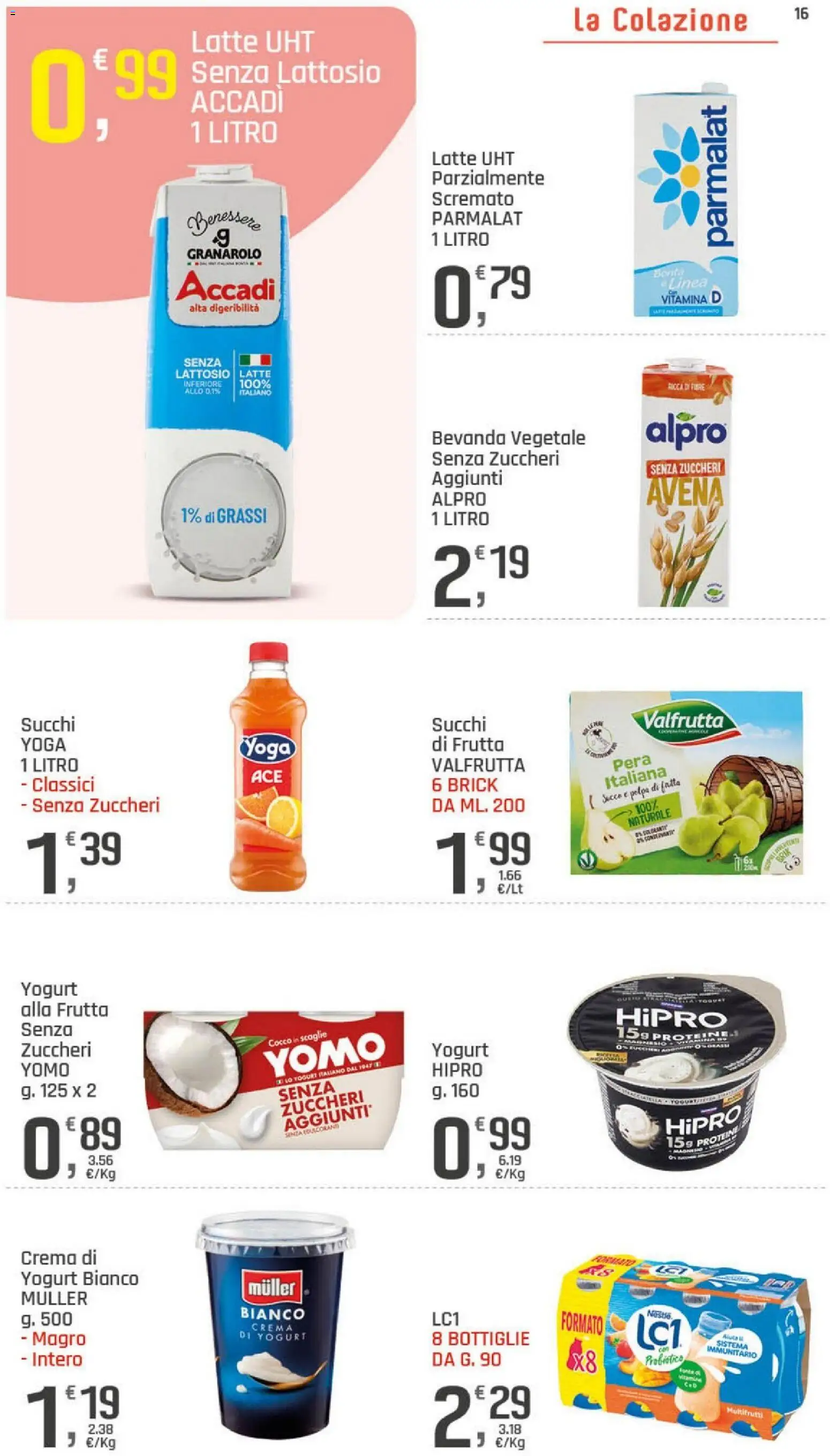 Volantino DOK del 20/08/2026 | Pagina: 16 | Prodotti: Crema, Latte, Pera, Senza lattosio