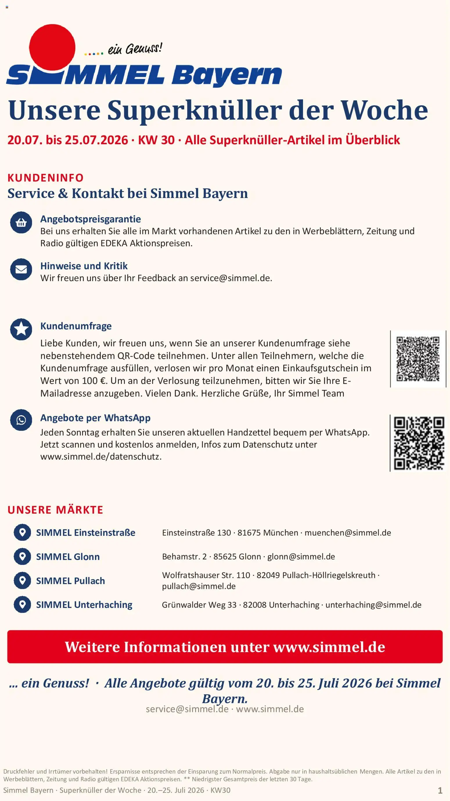 Simmel Bayern – gültig ab 20.07.2026 | Seite: 1 | Produkte: Radio