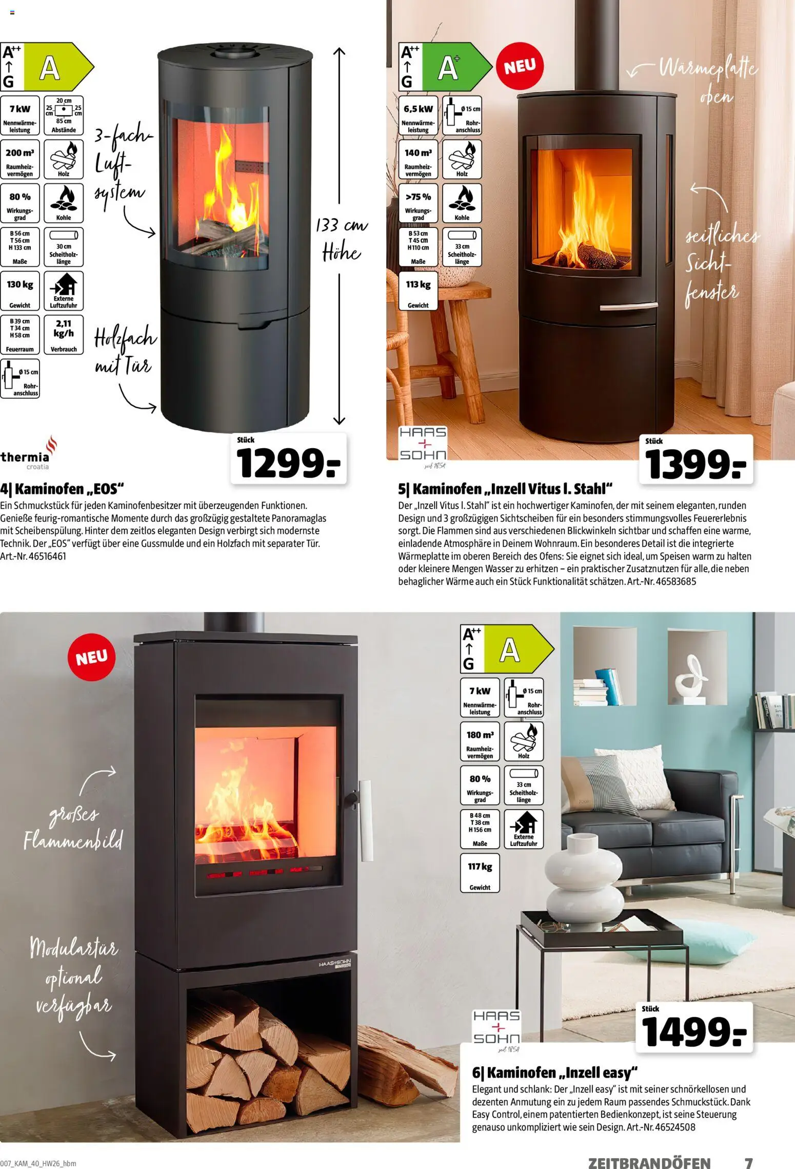 Hagebau Kaminofen & Zubehör – gültig ab 29.06.2026 | Seite: 7 | Produkte: Gewicht, Tür, Kaminofen, Wasser