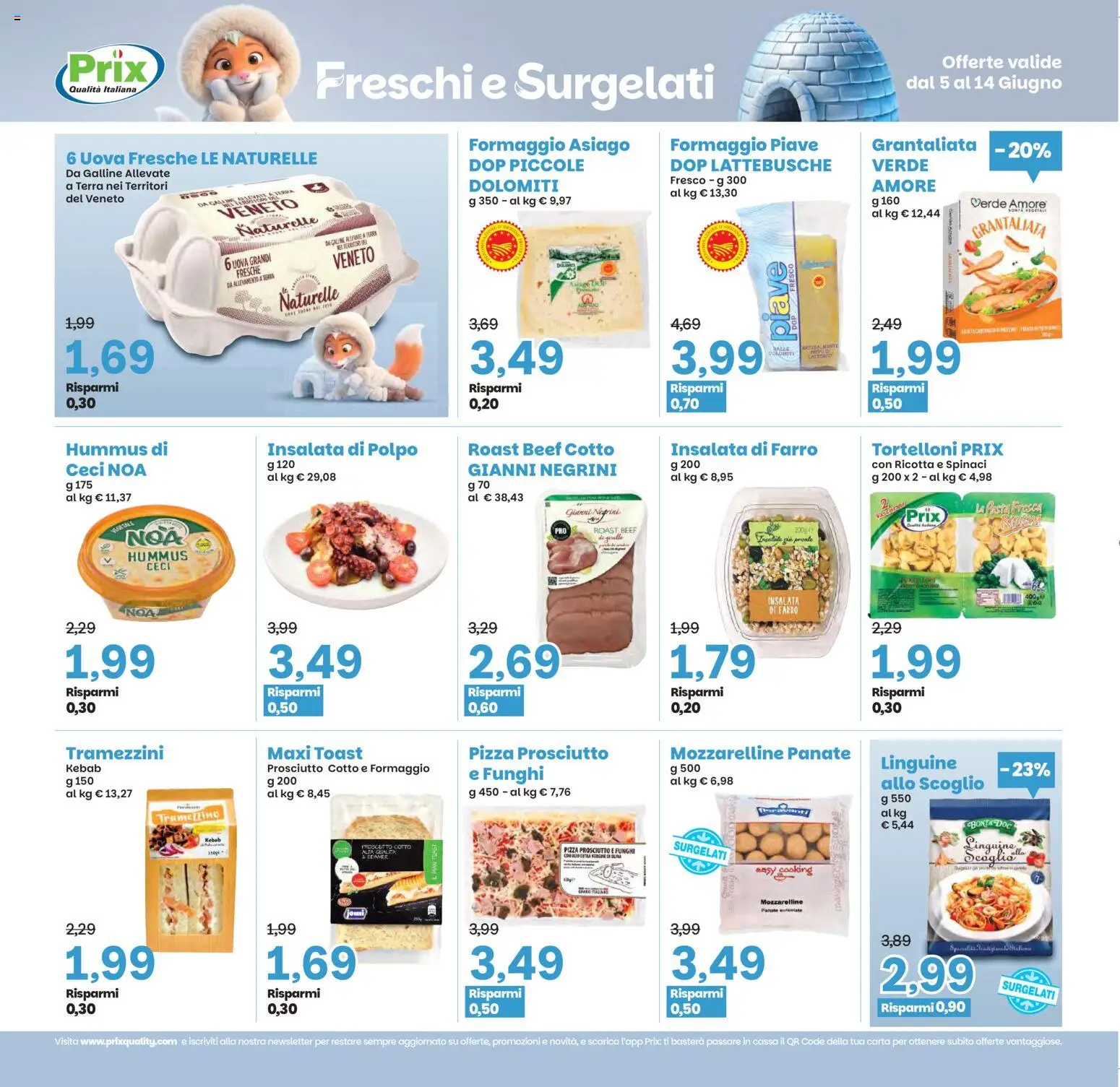 Volantino Prix del 05.06.2026 | Pagina: 10 | Prodotti: Pizza, Formaggio, Spinaci, Farro