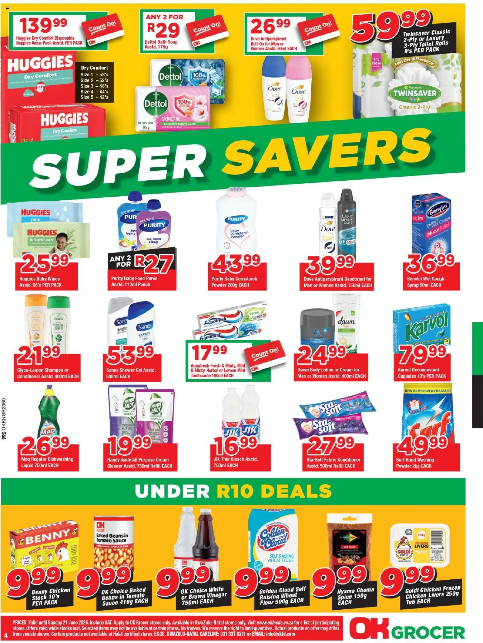 New OK Foods catalogue – valid from 10.06.2026 | Page: 4 | Products: Shower, Soap, Deodorant, Lemon