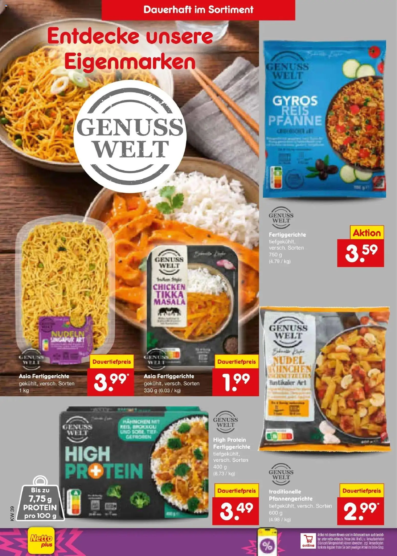 Netto Marken-Discount Prospekt Baesweiler – gültig ab 21.09.2026 | Seite: 14 | Produkte: Gyros, Fertiggerichte, Reis, Nudeln