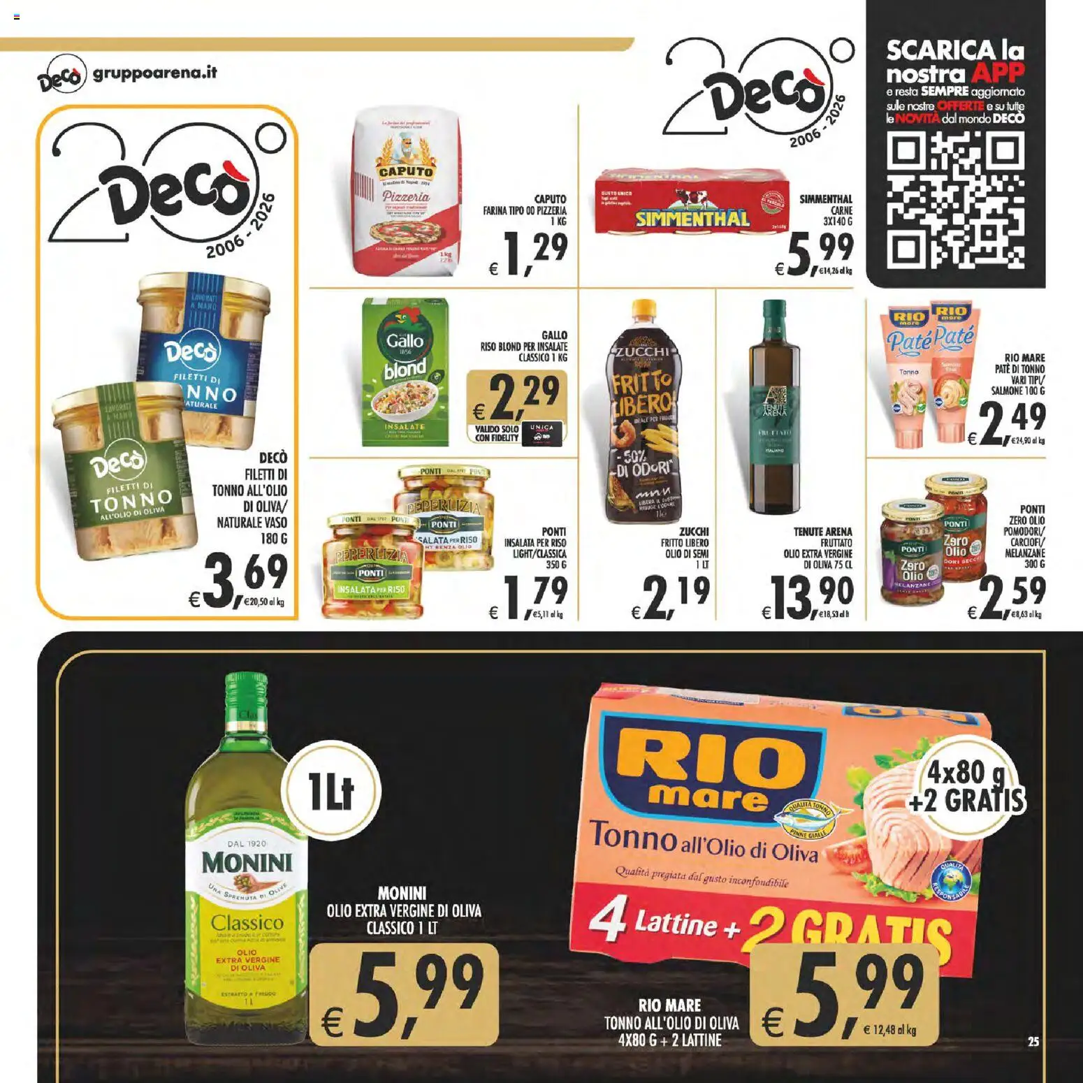 Volantino Decò del 11/08/2026 | Pagina: 25 | Prodotti: Olio di semi, Farina, Farina tipo 00, Vaso