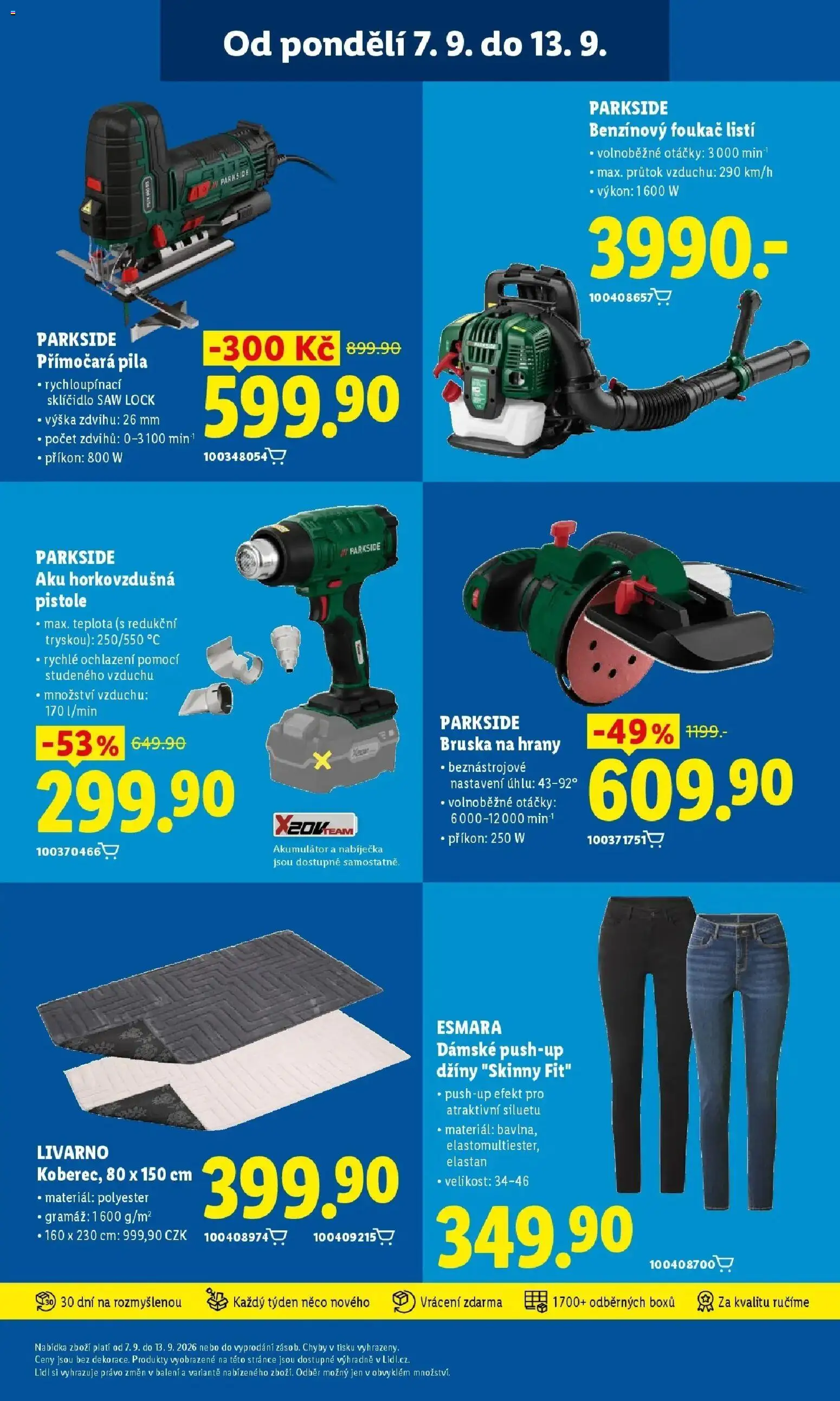 Lidl leták od 07.09.2026 - Nový akční leták | Strana: 29 | Produkty: Parkside, Džíny, Bruska, Pila