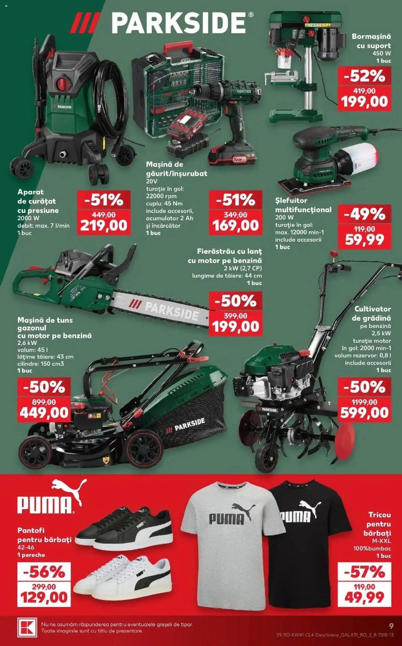 Noul catalog Kaufland – valabil de la 07.10.2026 | Pagină: 9 | Produse: Slefuitor, Gradina, Pantofi, Parkside