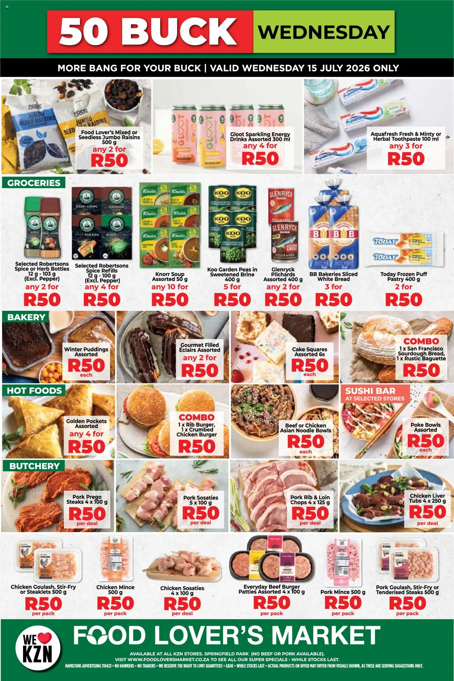 New Food Lover's Market catalogue – valid from 15/07/2026 | Page: 2 | Products: Cake, Beef, Raisins, Pepper