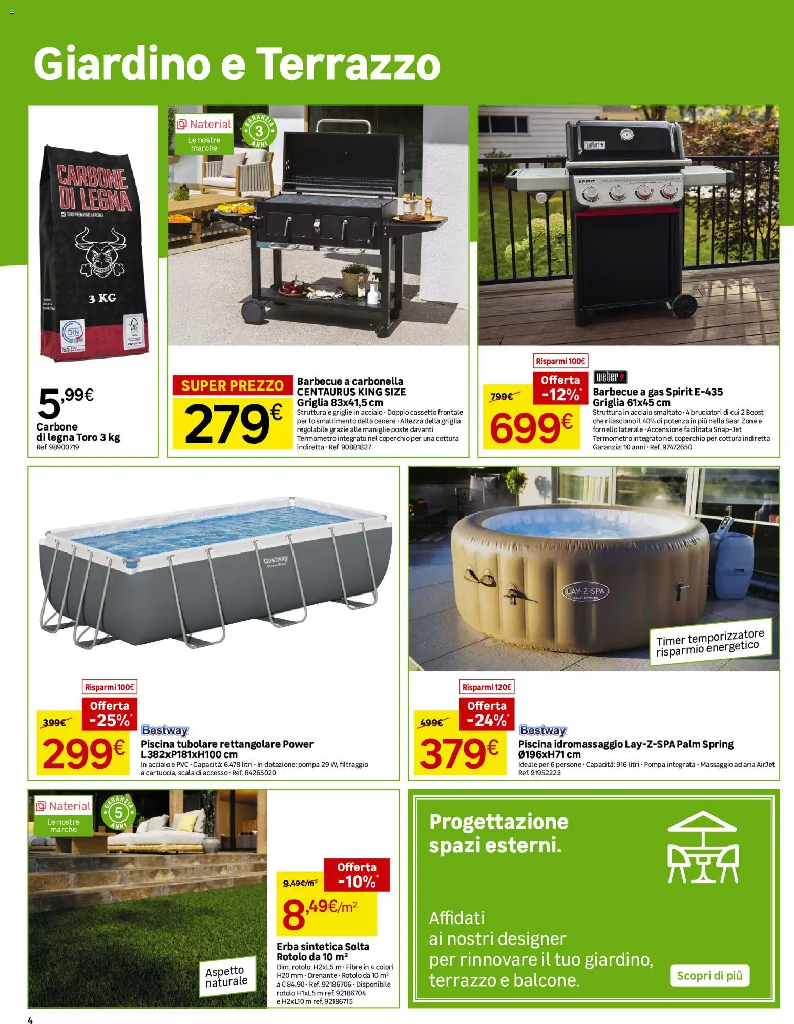 Volantino Leroy Merlin del 10.06.2026 | Pagina: 4 | Prodotti: Piscina, Barbecue a gas, Scala, Fornello