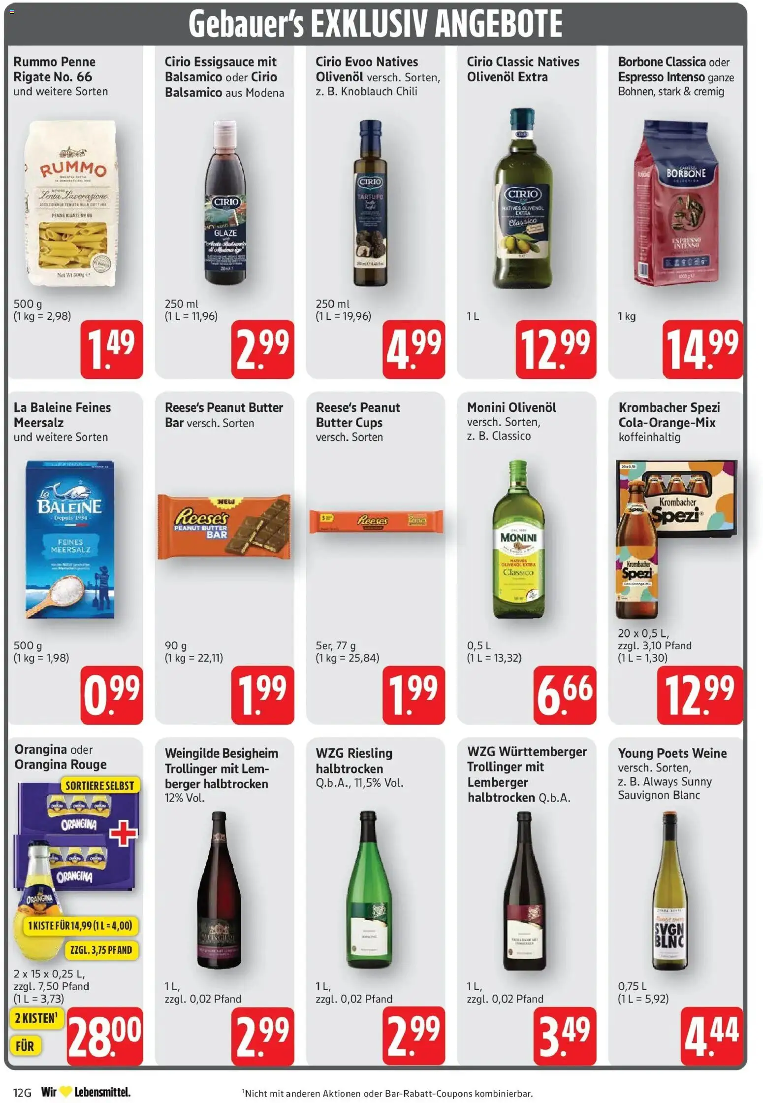 E center Prospekt Eislingen (ab 26.10.2026) zum Blättern | Seite: 12 | Produkte: Balsamico, Olivenol, Rouge, Knoblauch