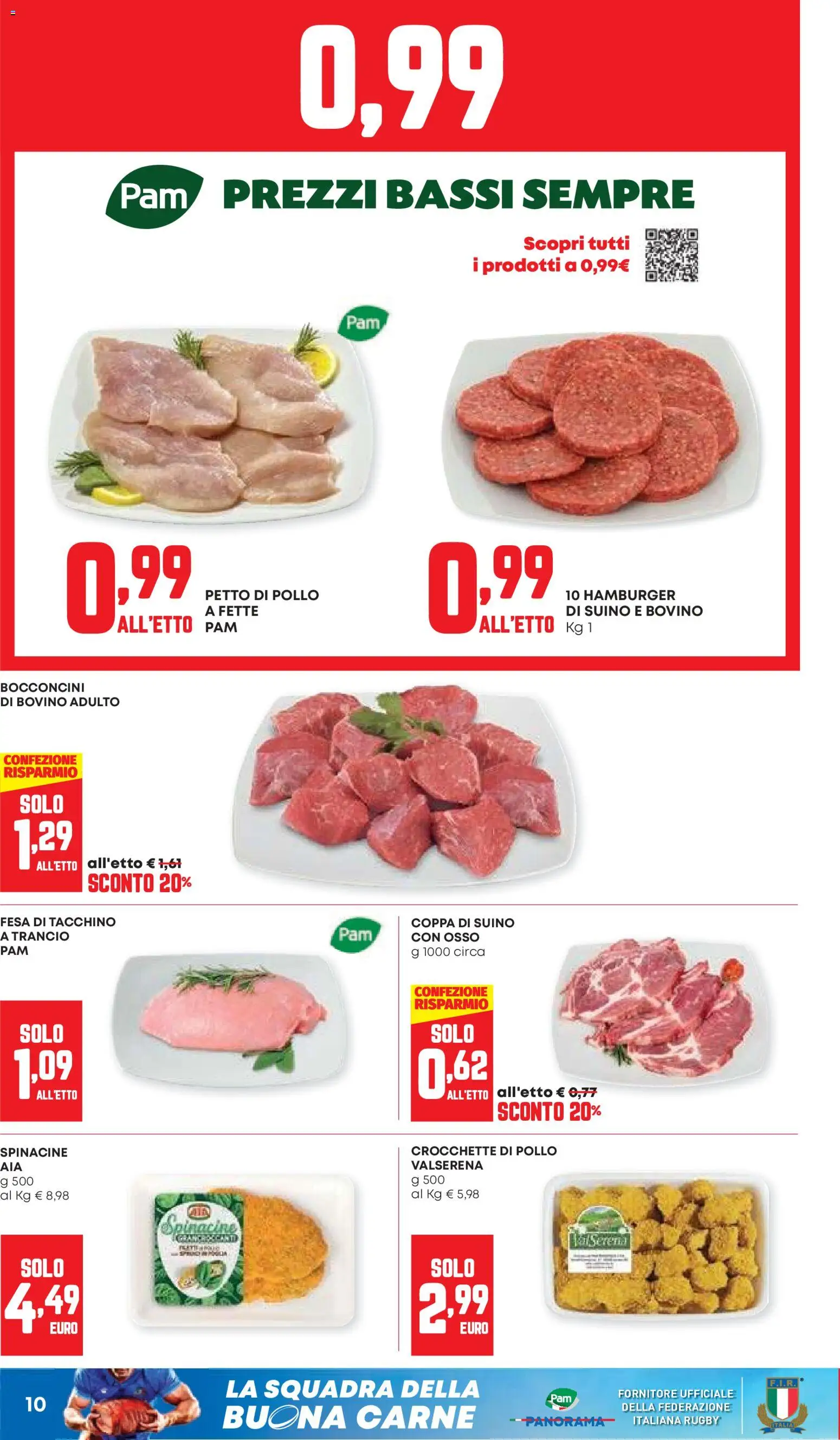 Volantino Panorama del 24/09/2026 | Pagina: 10 | Prodotti: Petto di Pollo, Tacchino, Carne, Hamburger