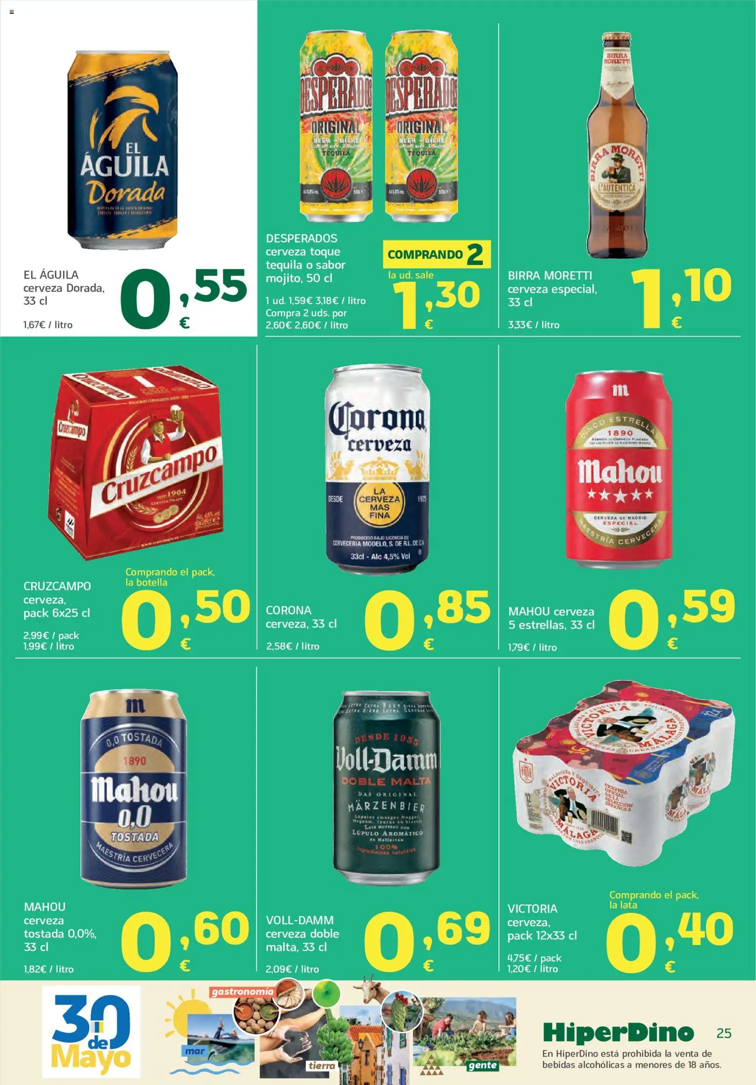 HiperDino folleto │ válido desde el 25.05.2026 | Página: 25 | Productos: Κρεμάστρα, Cerveza, Παρμεζάνα
