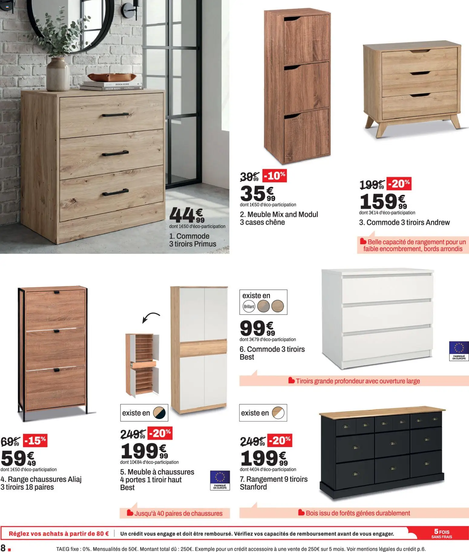 {H1} | Page: 8 | Produits: Meuble, Range chaussures, Portes, Tiroirs