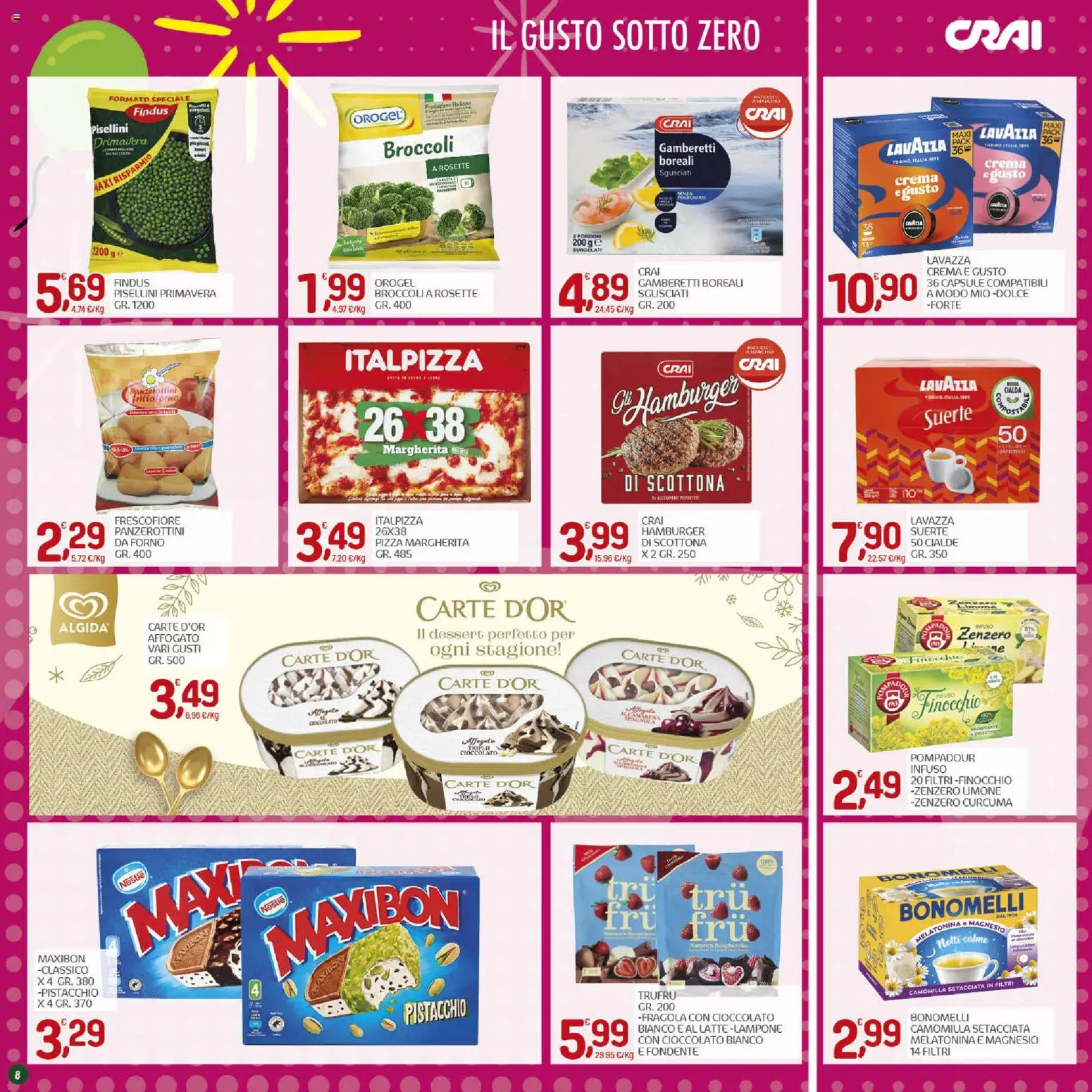 Volantino CRAI del 01/10/2026 | Pagina: 8 | Prodotti: Lampone, Broccoli, Zenzero, Cioccolato bianco
