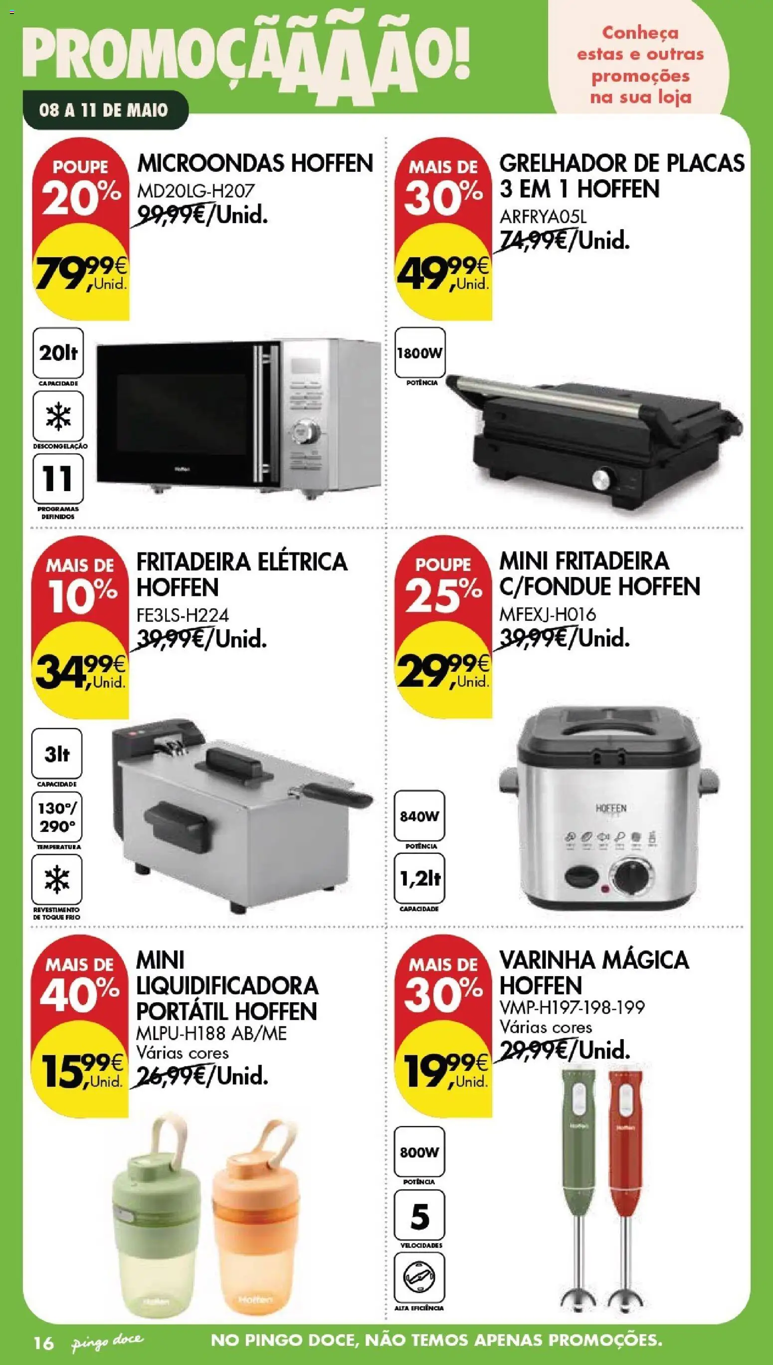 Pingo Doce Poupe este Fim de Semana │ válido de 08.05.2026 | Página: 16 | Produtos: Fritadeira elétrica, Microondas