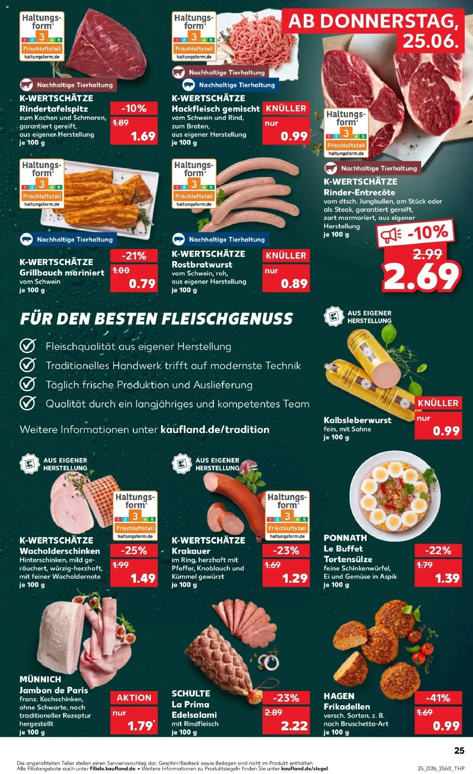 Kaufland Prospekt Ludwigsburg – gültig ab 22.06.2026 | Seite: 34 | Produkte: Knoblauch, Salami, Steak, Hackfleisch