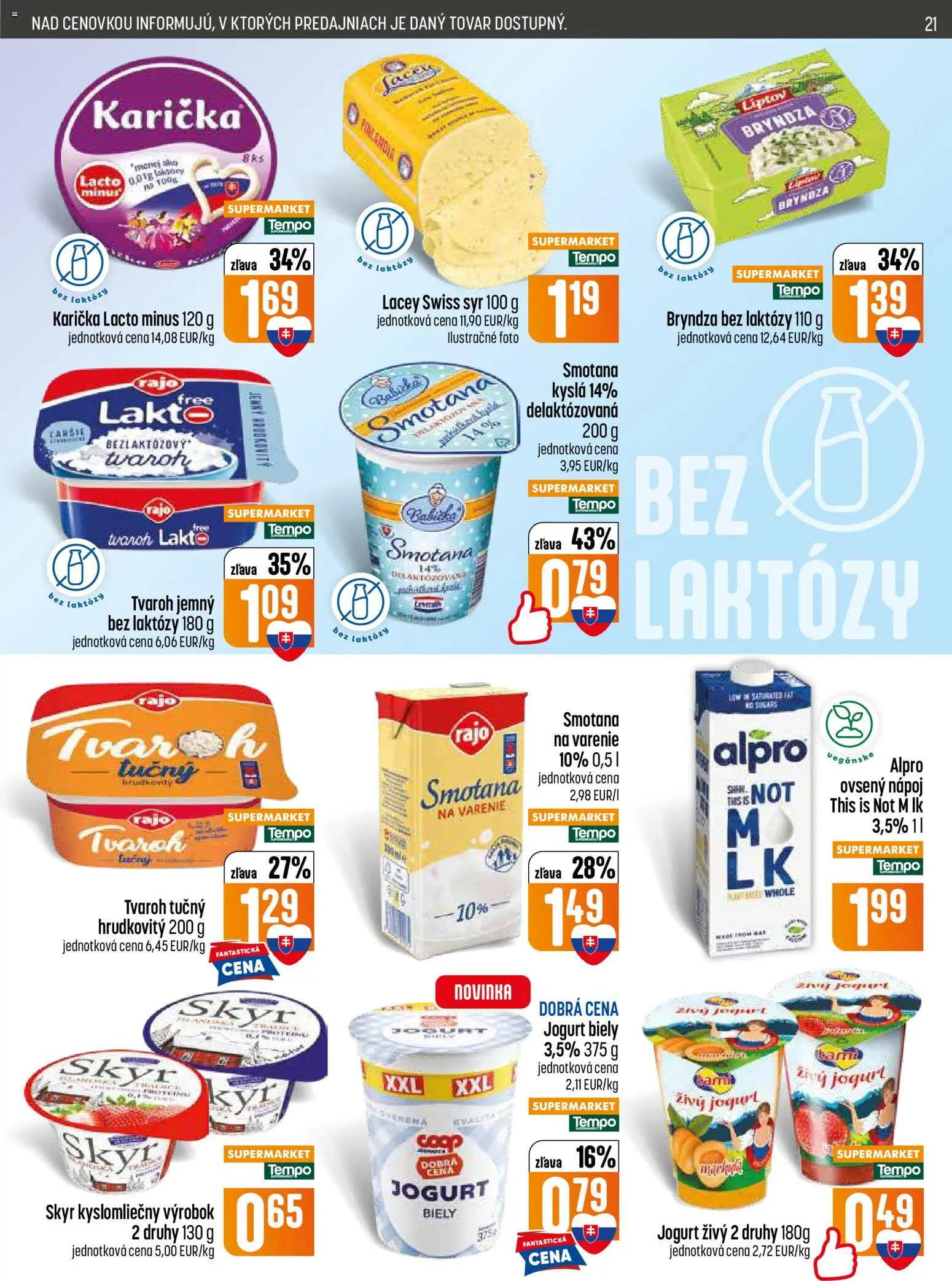 Nové COOP Jednota akcie – leták je platný od 11.06.2026 | Strana: 21 | Produkty: Jogurt, Smotana, Skyr, Bryndza
