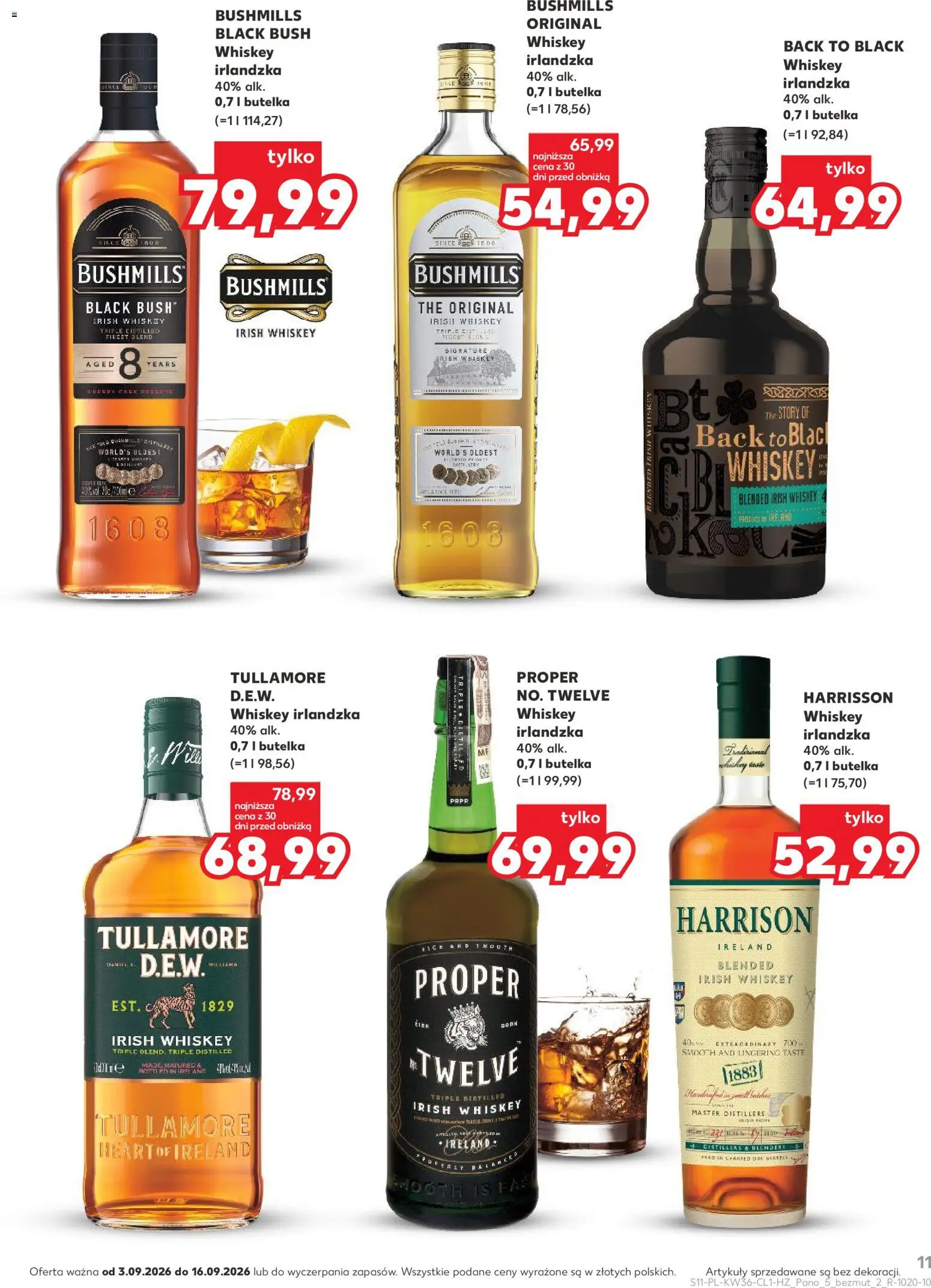 Kaufland Polsko leták - Barek od 03.09.2026 | Strana: 11 | Produkty: Whiskey, Bushmills