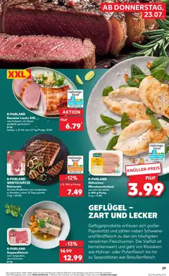 Kaufland Prospekt ab 23.07.2026 gültig | Seite: 29 | Produkte: Entrecote, Lachs, Suppenfleisch, Rindfleisch