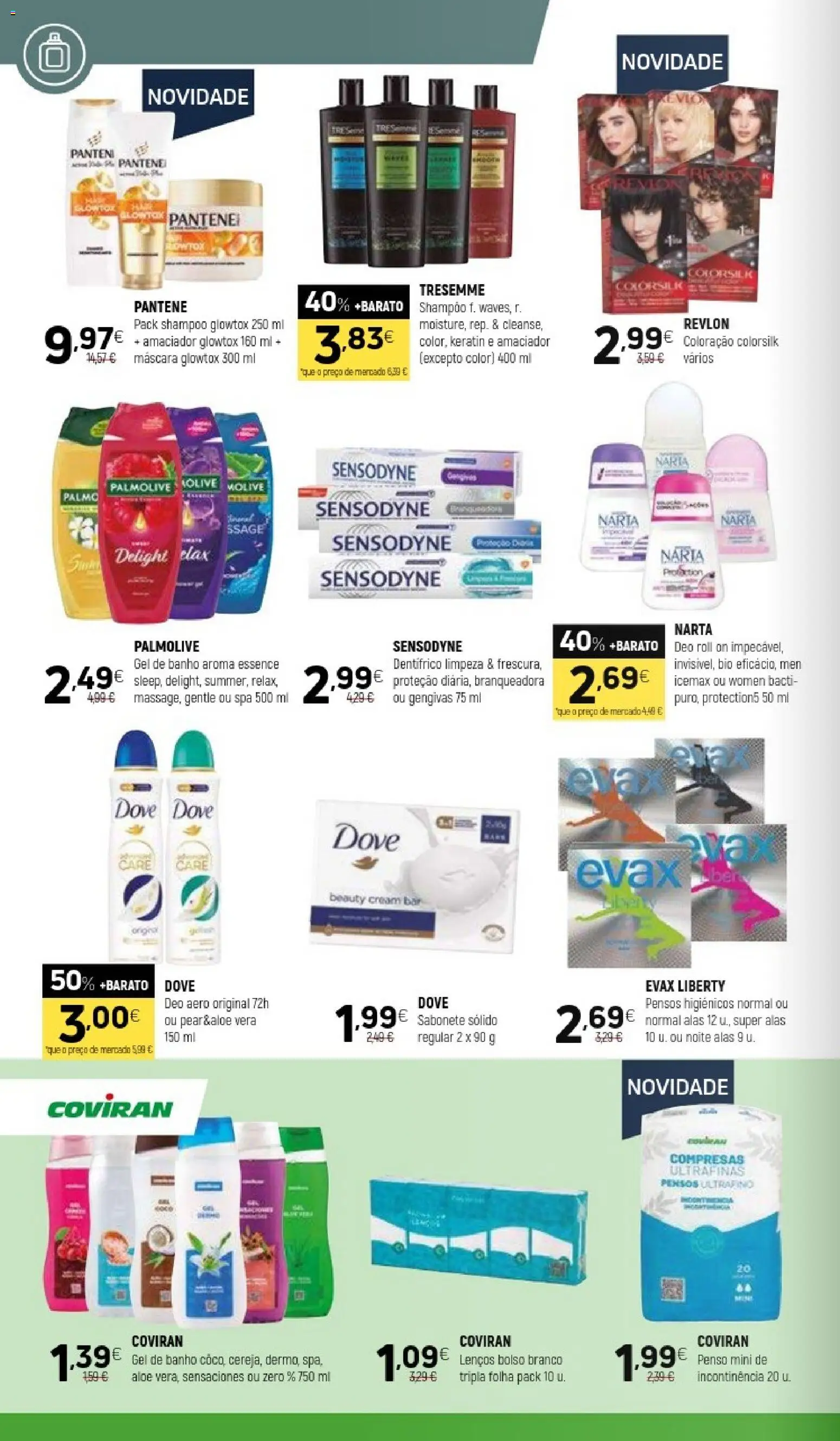 Coviran folheto │ válido de 20/10/2026 | Página: 18 | Produtos: Pensos higiénicos, Shampoo, Gel de banho, Banho