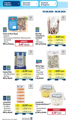 Metro Prospekt ab 03.08.2026 gültig | Seite: 7 | Produkte: Garnelen, Tintenfisch, Tiger garnelen
