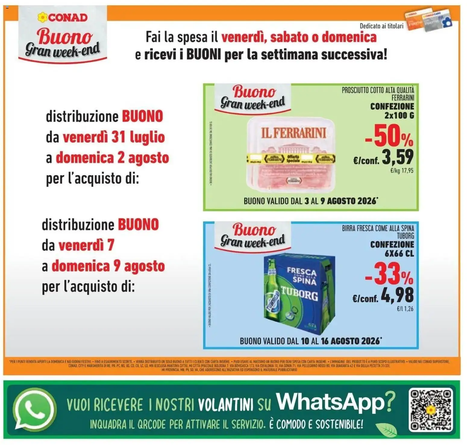 Volantino Conad del 29/07/2026 | Pagina: 40 | Prodotti: Prosciutto Cotto, Birra, Prosciutto