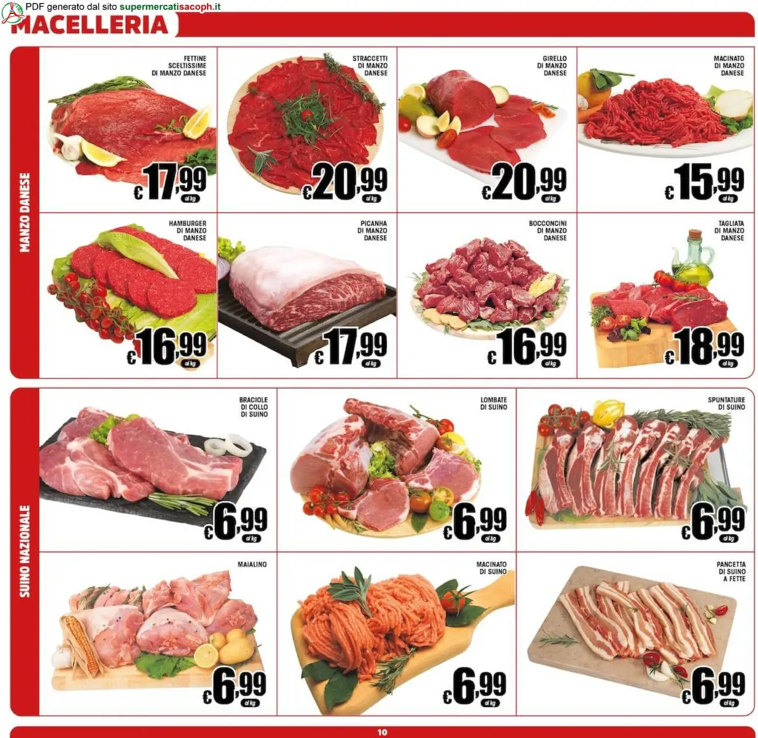 Volantino Sacoph del 02/10/2026 | Pagina: 10 | Prodotti: Manzo, Pancetta, Suino, Girello