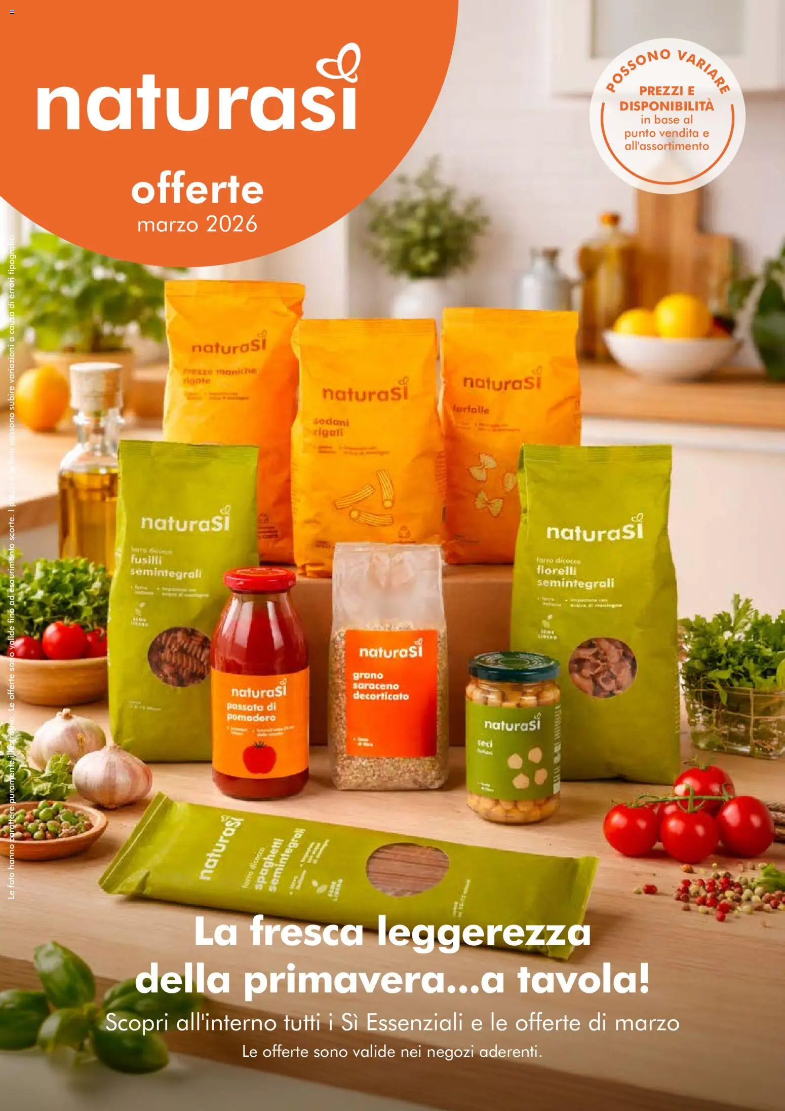 Volantino Natura Sì del 04.03.2026 | Pagina: 1 | Prodotti: Pomodoro, Passata di pomodoro, Fusilli, Farro