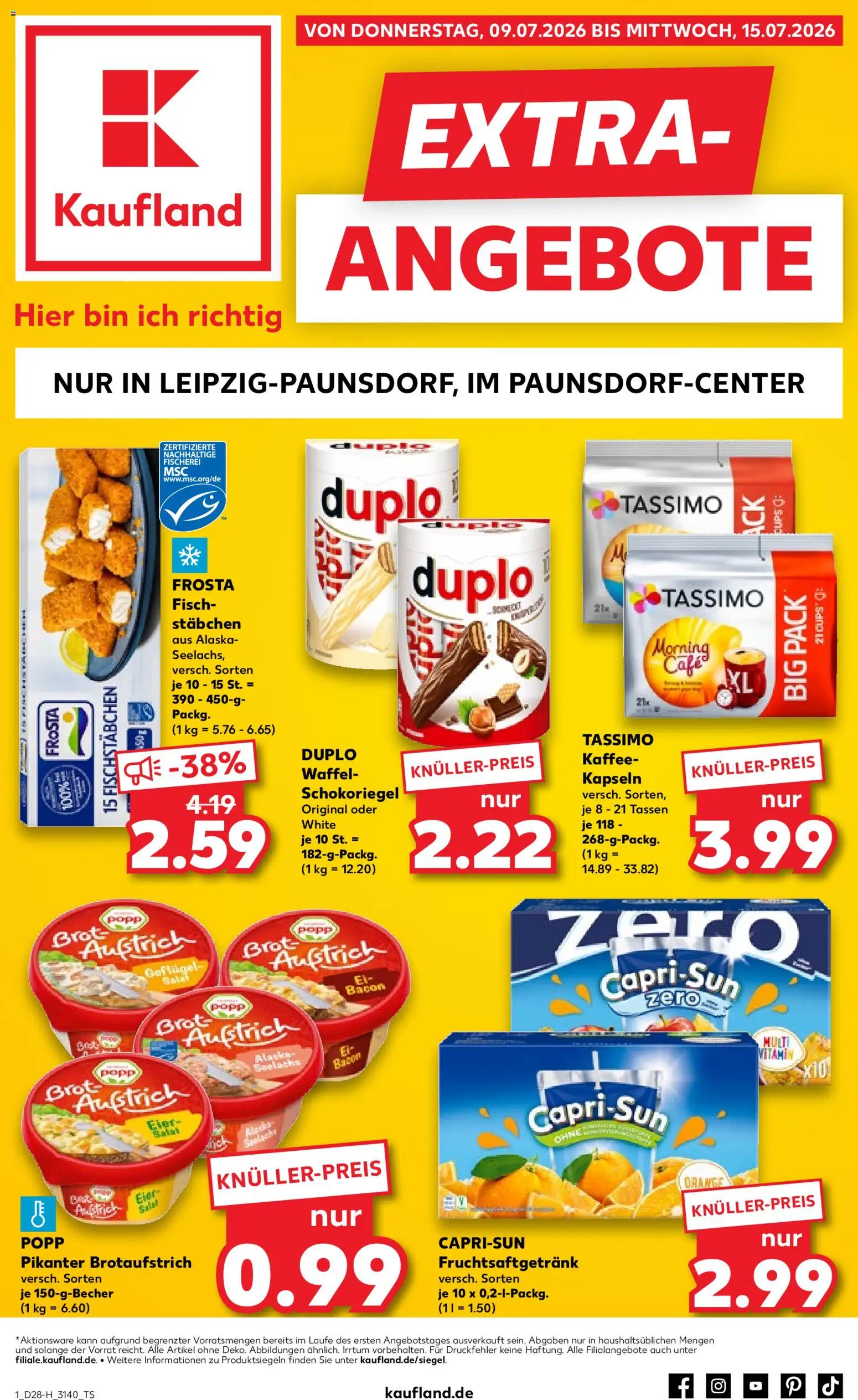 Kaufland Prospekt Leipzig – gültig ab 09.07.2026 | Seite: 1 | Produkte: Eier, Frosta, Brot, Salat