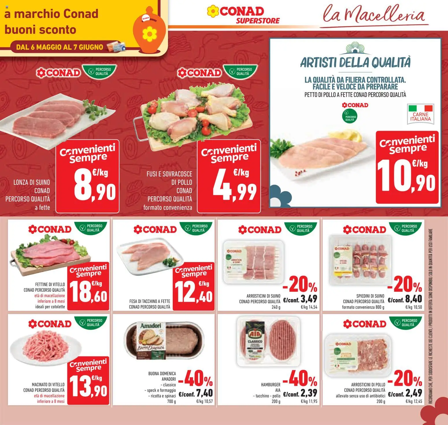 Volantino Conad del 20.05.2026 | Pagina: 15 | Prodotti: Tacchino, Vitello, Spiedini, Arrosticini