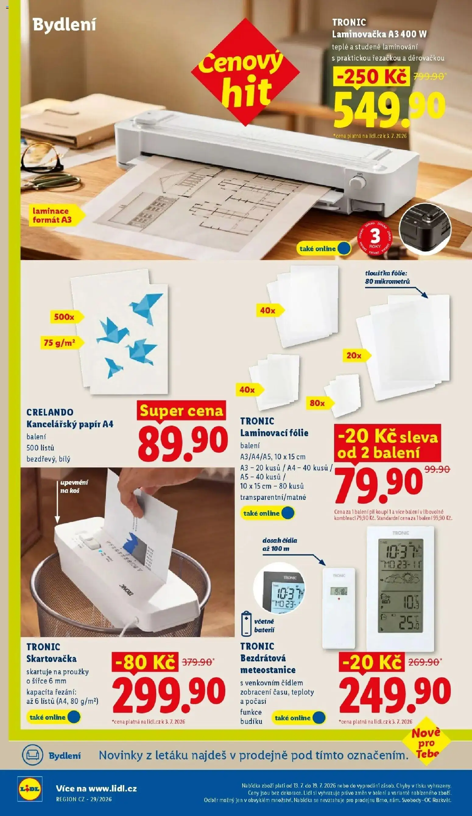 Lidl aktuální leták od 13.07.2026 | Strana: 38 | Produkty: Paruka, Meteostanice, Skartovačka, Laminovačka