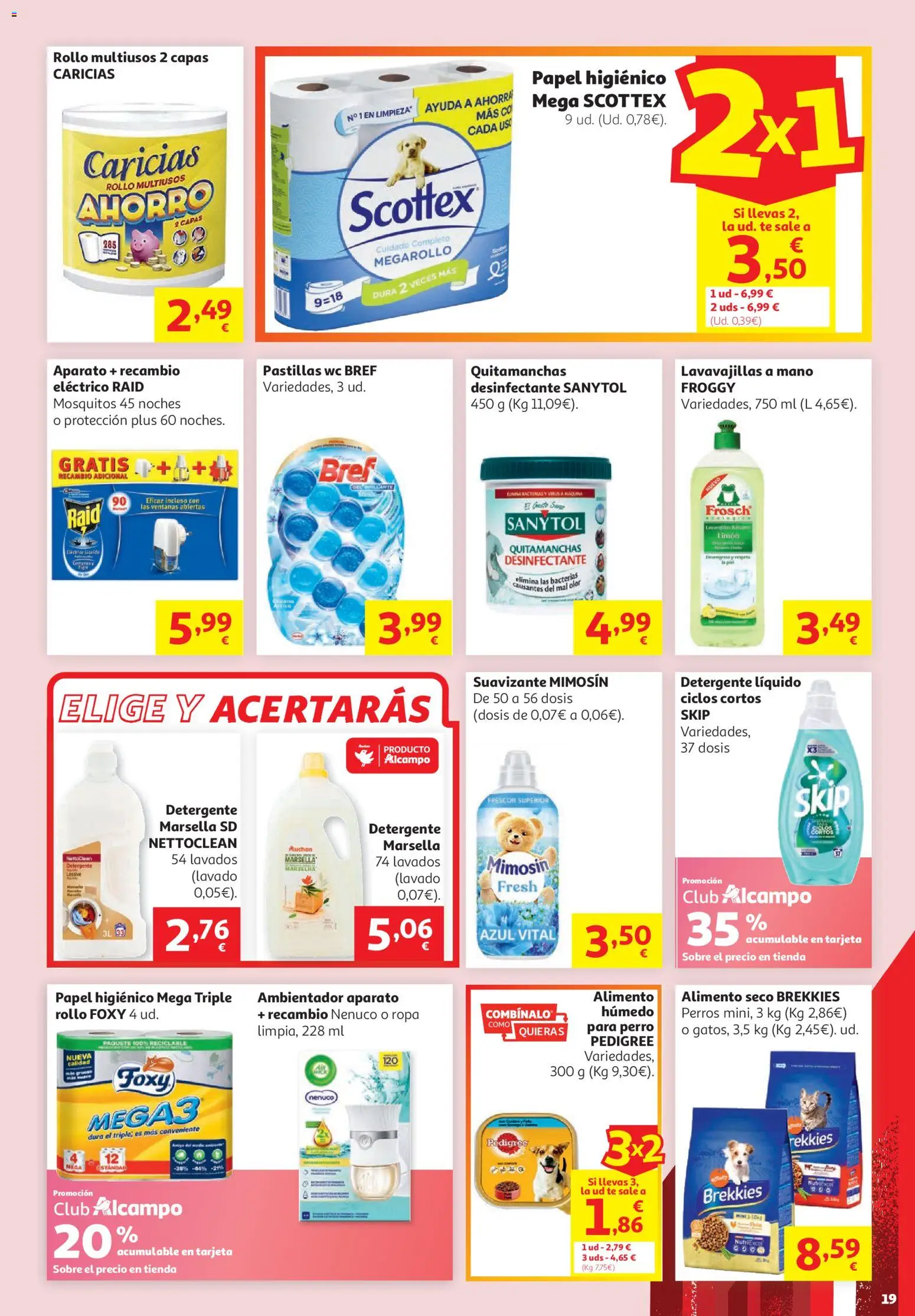 Alcampo - HP Nacional │ válido desde el 16.06.2026 | Página: 19 | Productos: Papel higienico, Ropa, Detergente líquido, Suavizante