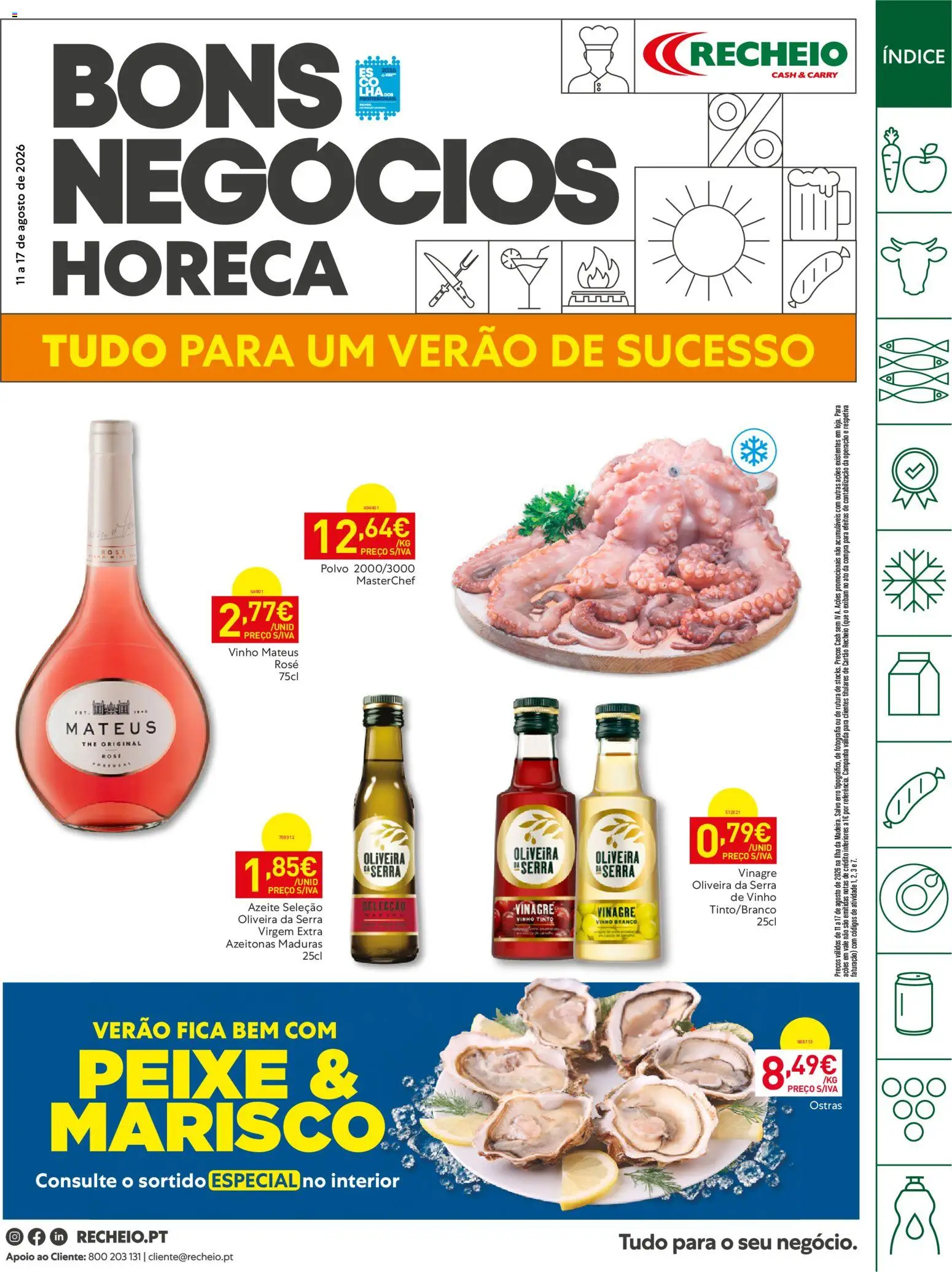 Recheio Horeca Madeira │ válido de 11/08/2026 | Página: 1 | Produtos: Vinho branco, Azeite, Polvo, Vinho tinto