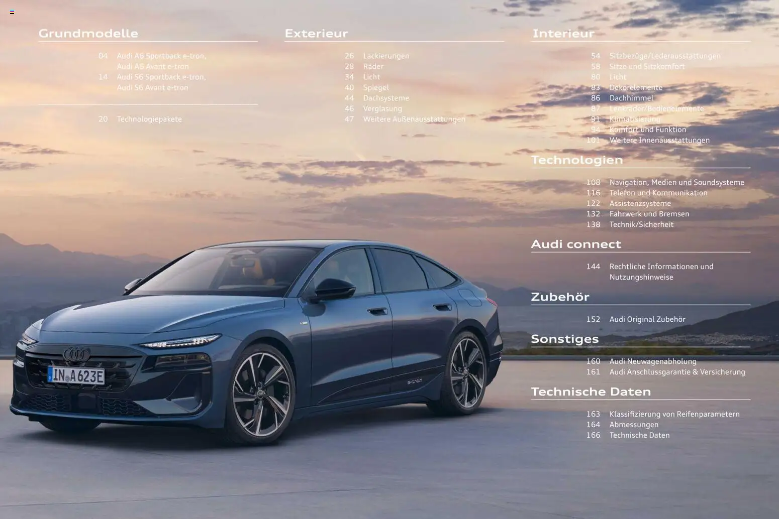Audi A6 e-tron – gültig ab 23.06.2026 | Seite: 3 | Produkte: Spiegel, Telefon