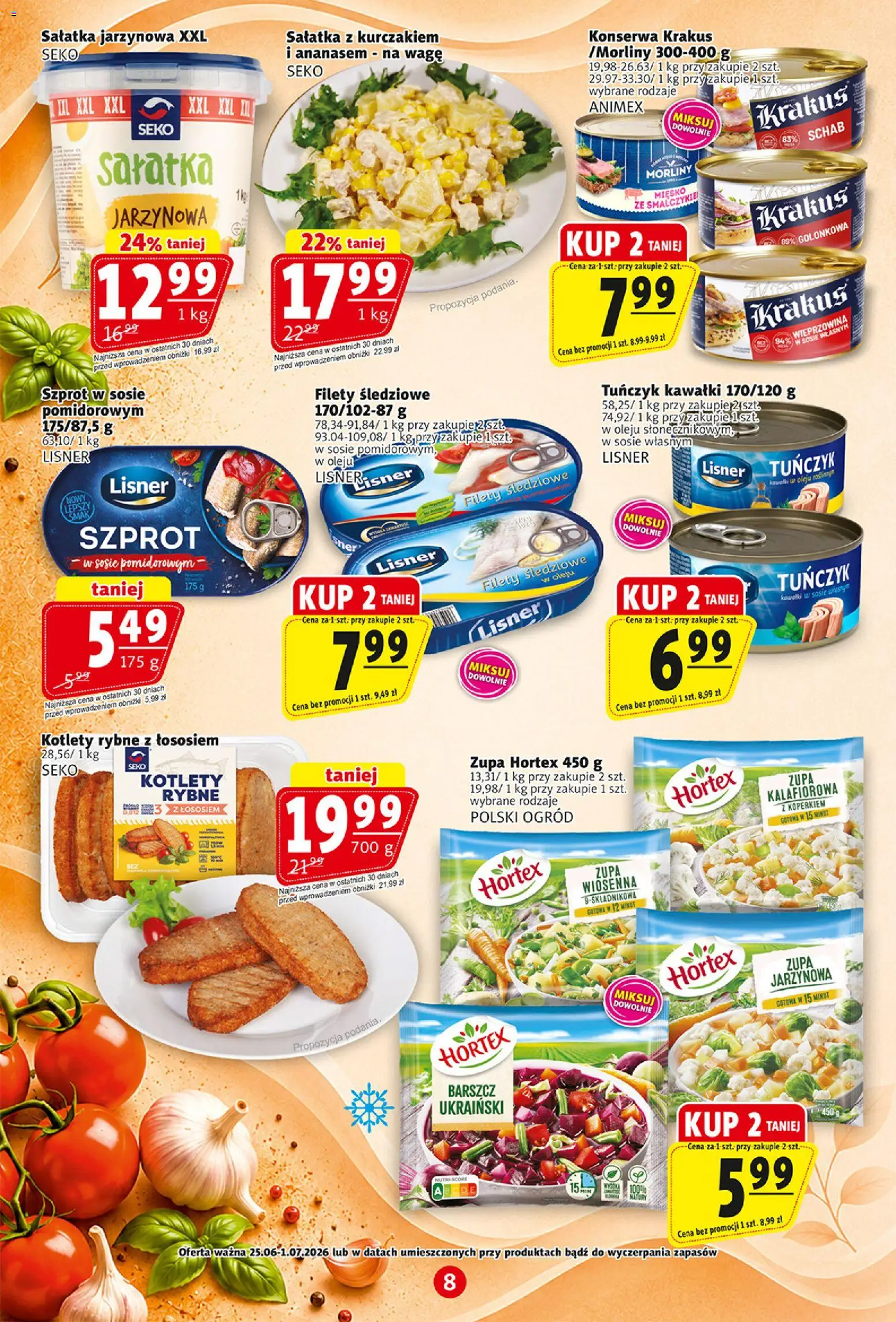 Prim Market gazetka od 25.06.2026 | Strona: 8 | Produkty: Sałatka z kurczakiem, Schab, Rosliny, Wieprzowina