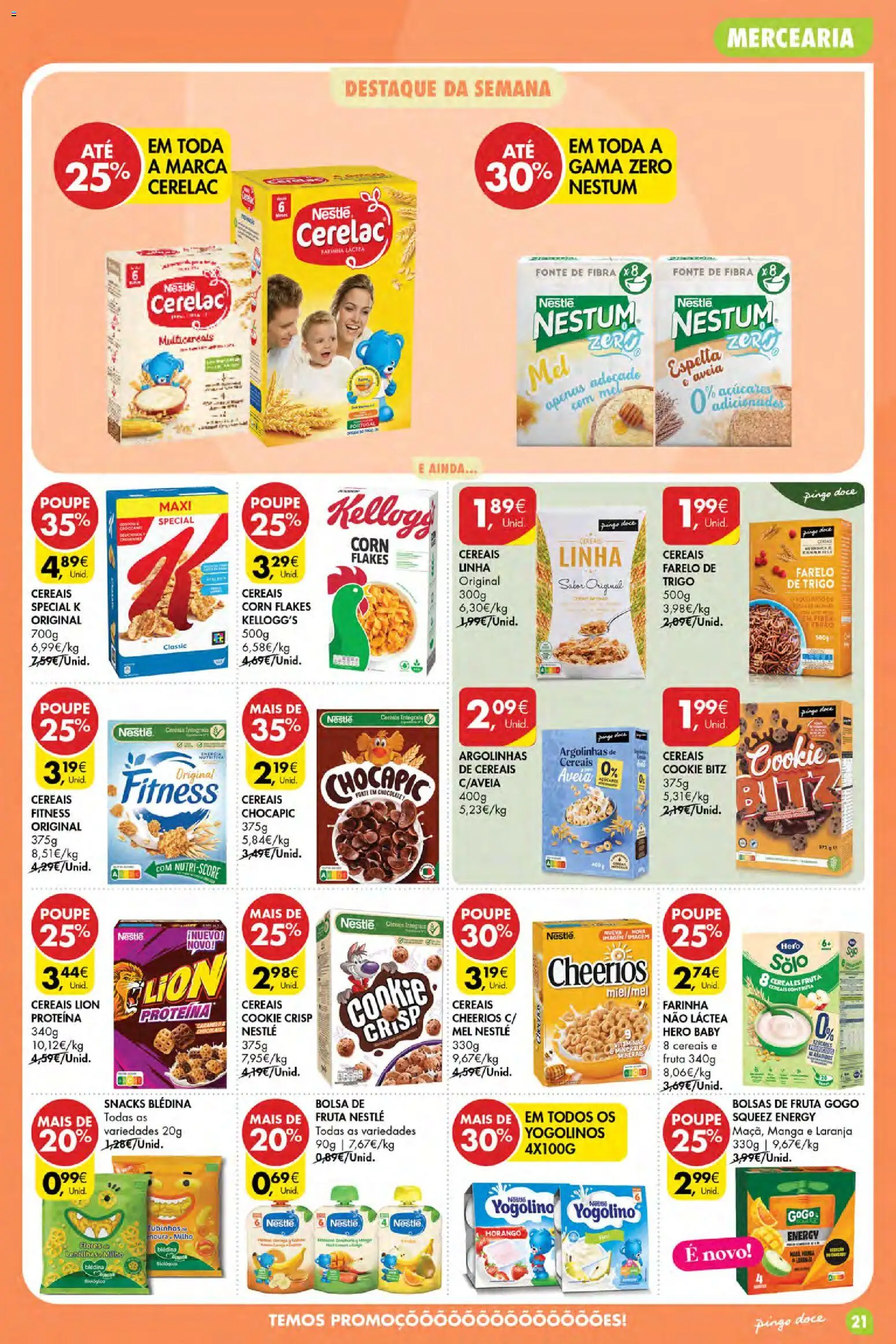 Pingo Doce folheto Poupe Esta Semana Açores │ válido de 01/10/2026 | Página: 21 | Produtos: Farinha láctea, Cereais, Milho, Farinha