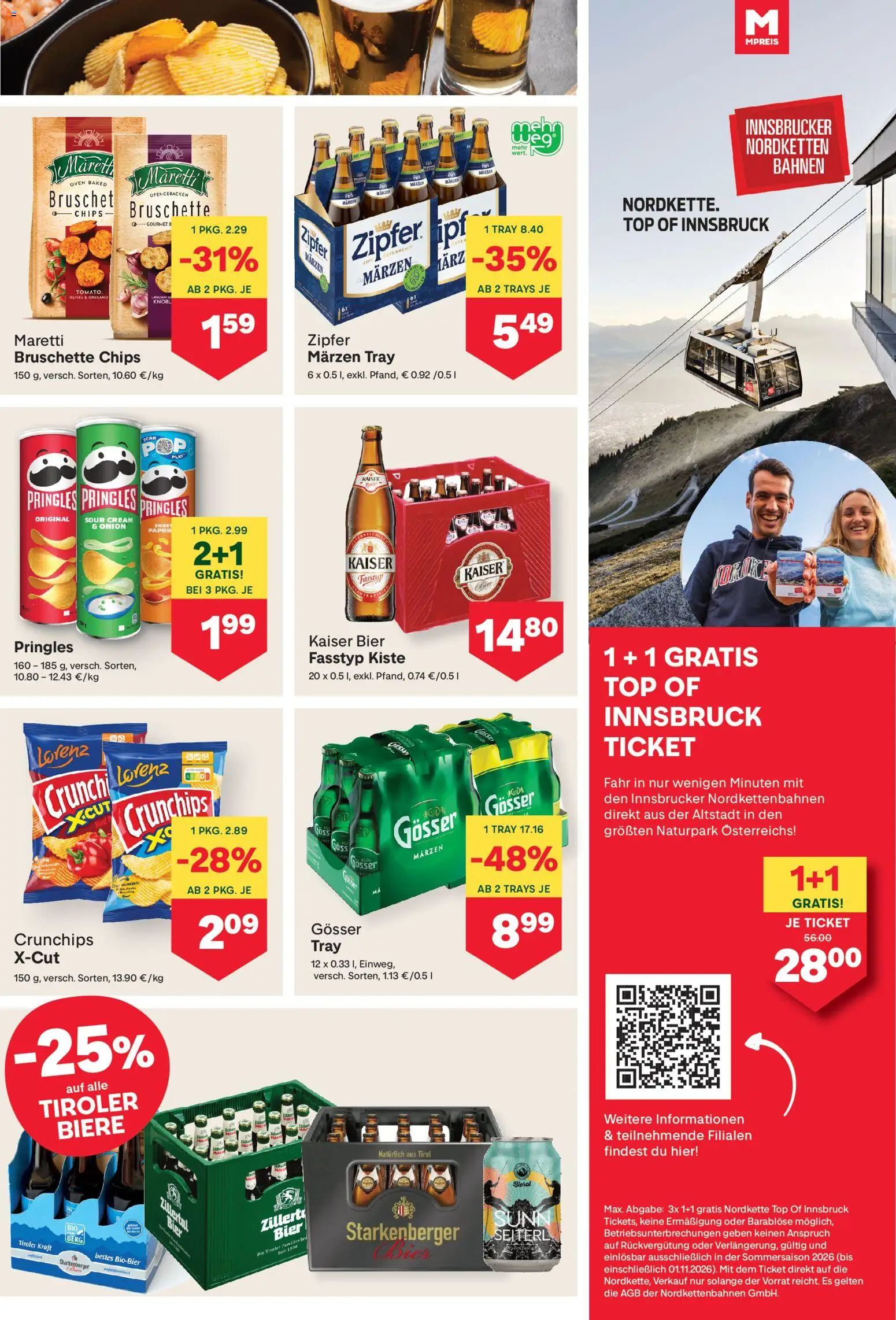 MPREIS Flugblatt gültig ab 27.08.2026 | Seite: 9 | Produkte: Chips, Bier