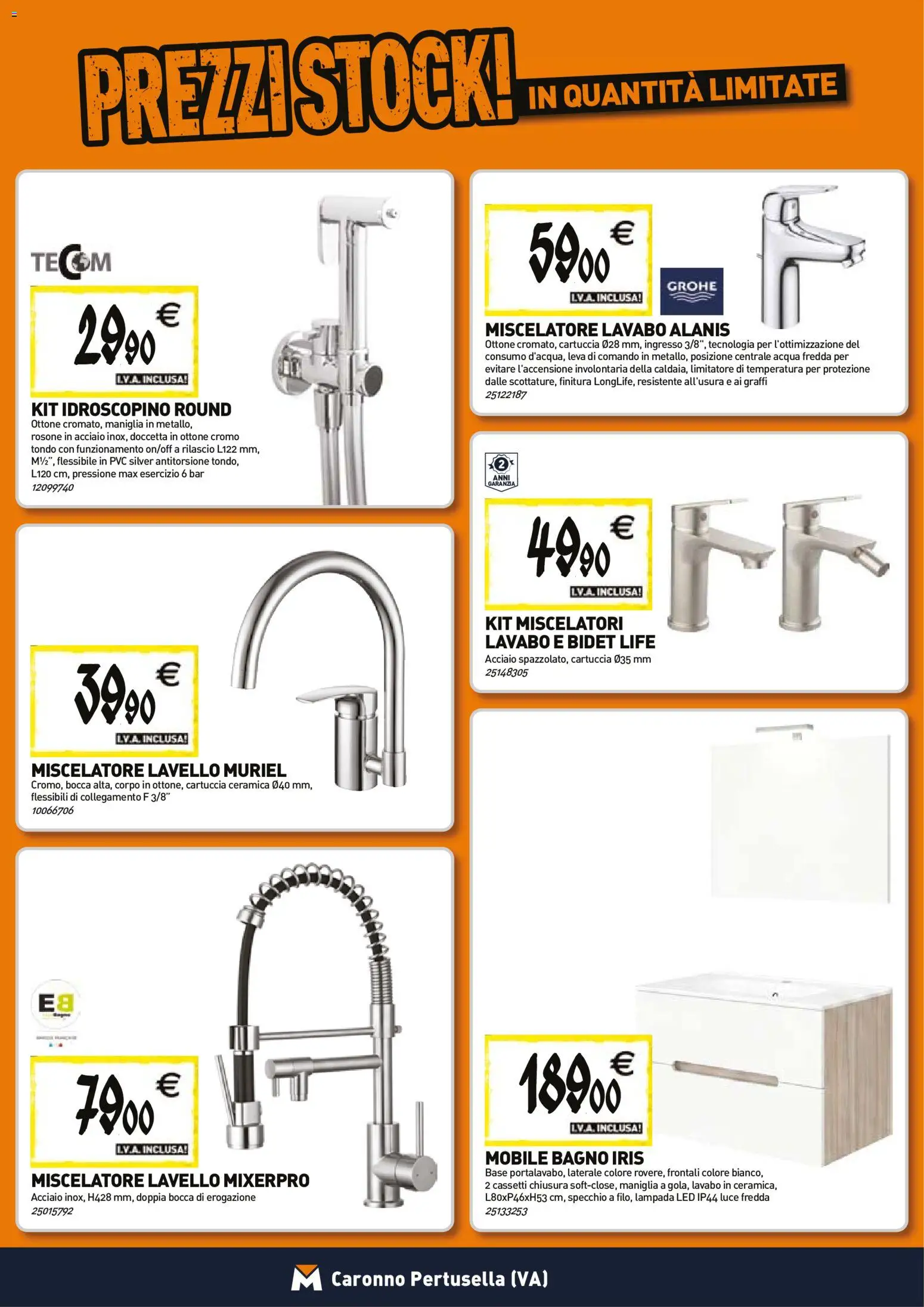 Volantino TECNOMAT del 29/10/2026 | Pagina: 5 | Prodotti: Tè, Acqua, Lavello, Bagno