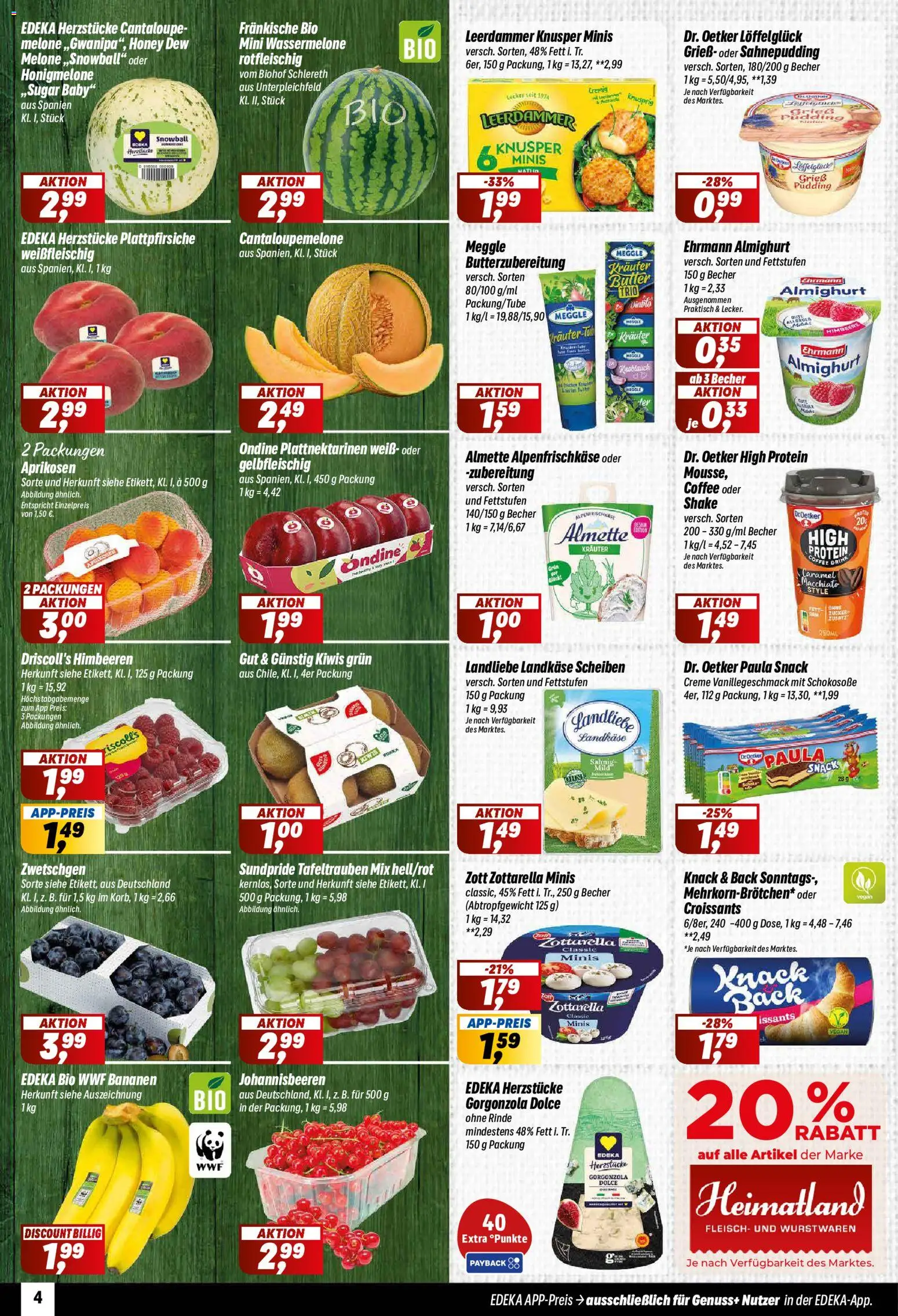 Simmel Prospekt – gültig ab 20.07.2026 | Seite: 4 | Produkte: Bananen, Melone, Himbeere, Fleisch